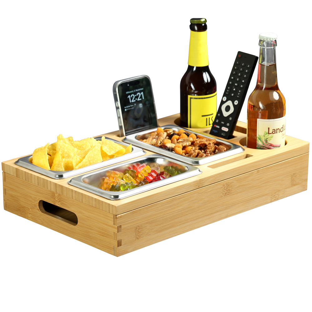 KESPER® Servierbrett »Couchbar, Bambus, FSC« mit entnehmbaren Metallschalen