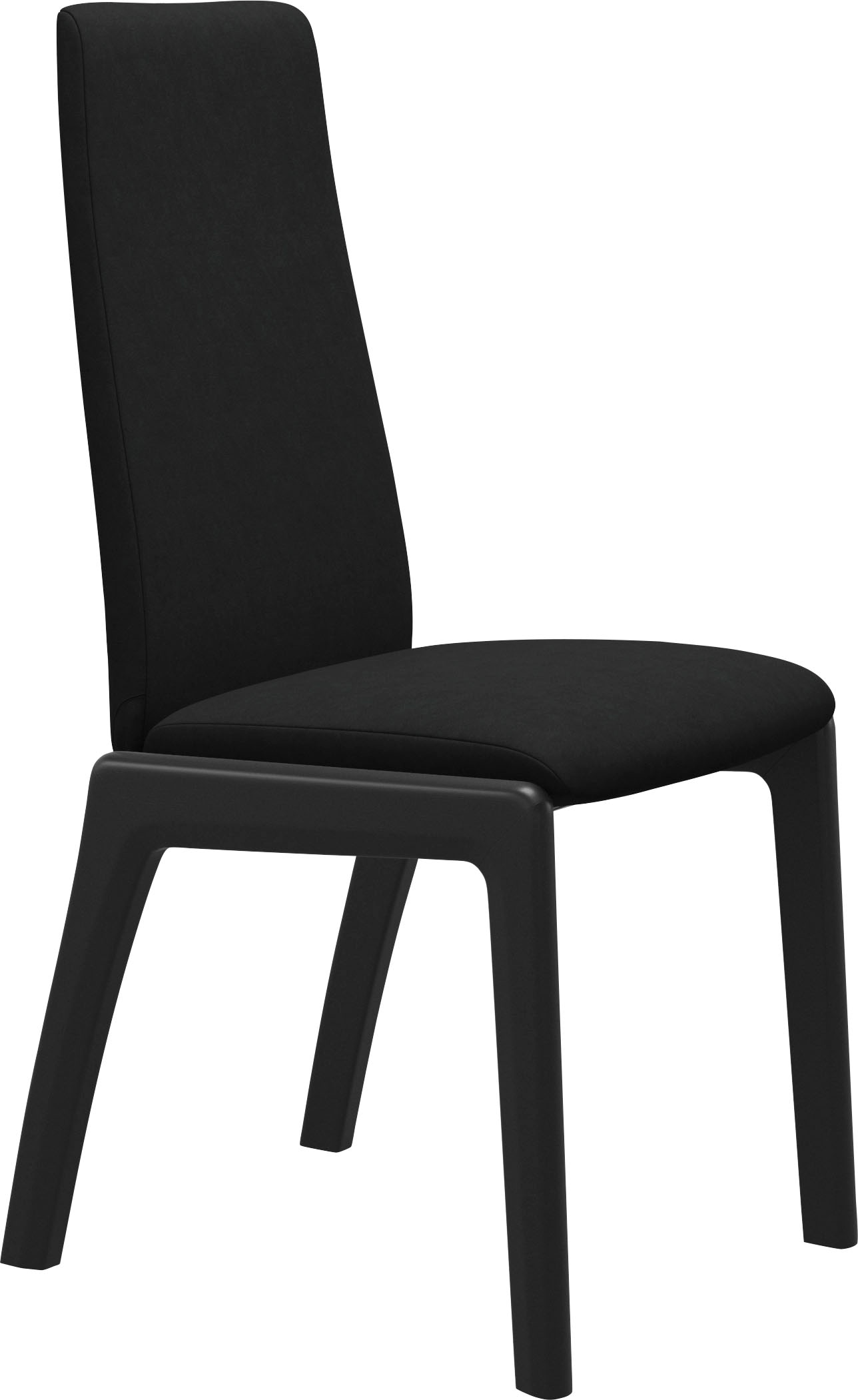 Polsterstuhl STRESSLESS "Laurel", braun (chestnut dinamica, schwarz), B:57cm H:105cm T:60cm, Microfaser DINAMICA (88% Polyester, 12% Polyurethan), Stühle, Polsterstuhl, High Back, Größe M, mit abgerundeten Beinen in Schwarz