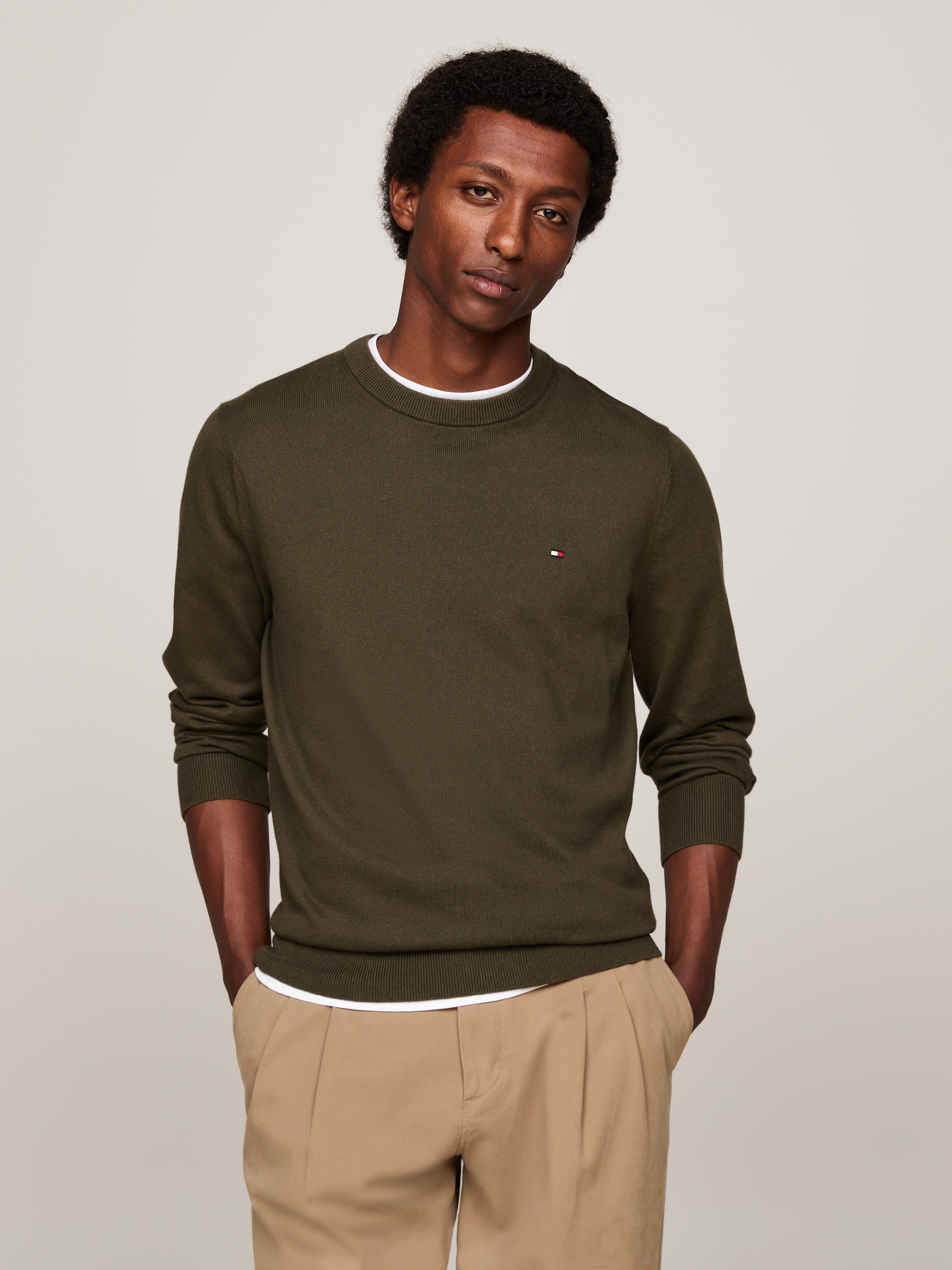 Tommy Hilfiger Rundhalspullover "PIMA ORG CTN CASHMERE CREW NECK" günstig online kaufen