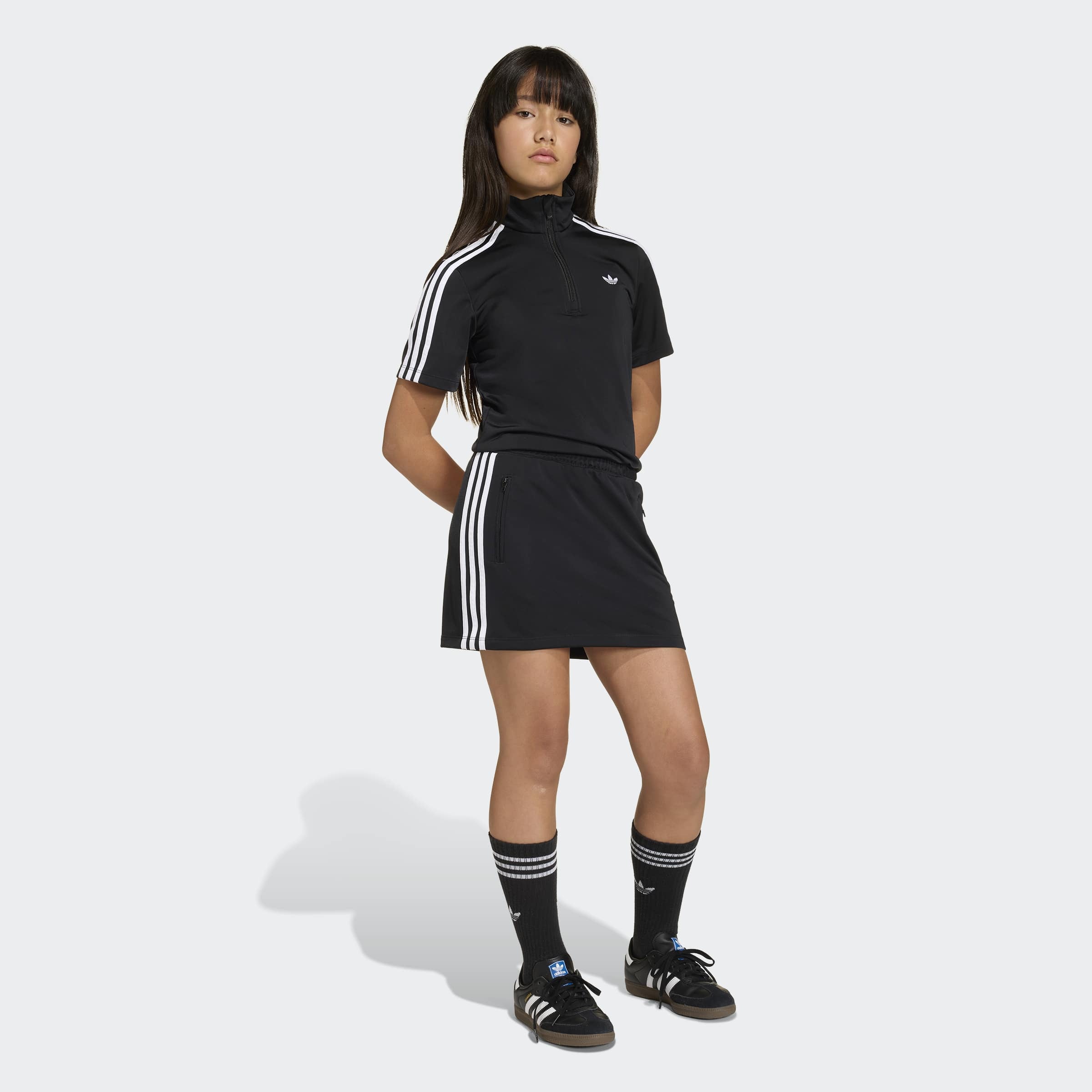 Adidas Originals Robe Courte à Manches Courtes Firebird White / Black 13-14 Années Filles