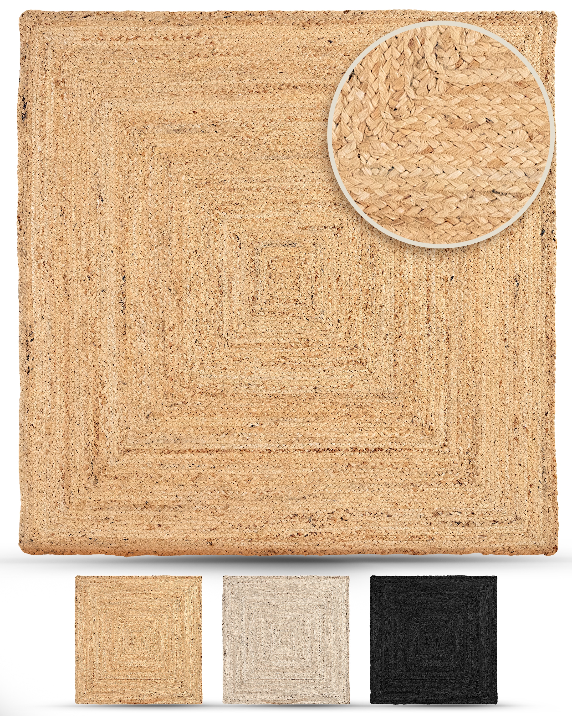 carpetfine Teppich "Nele Juteteppich Naturfaser" rechteckig 6 mm Höhe geflo günstig online kaufen