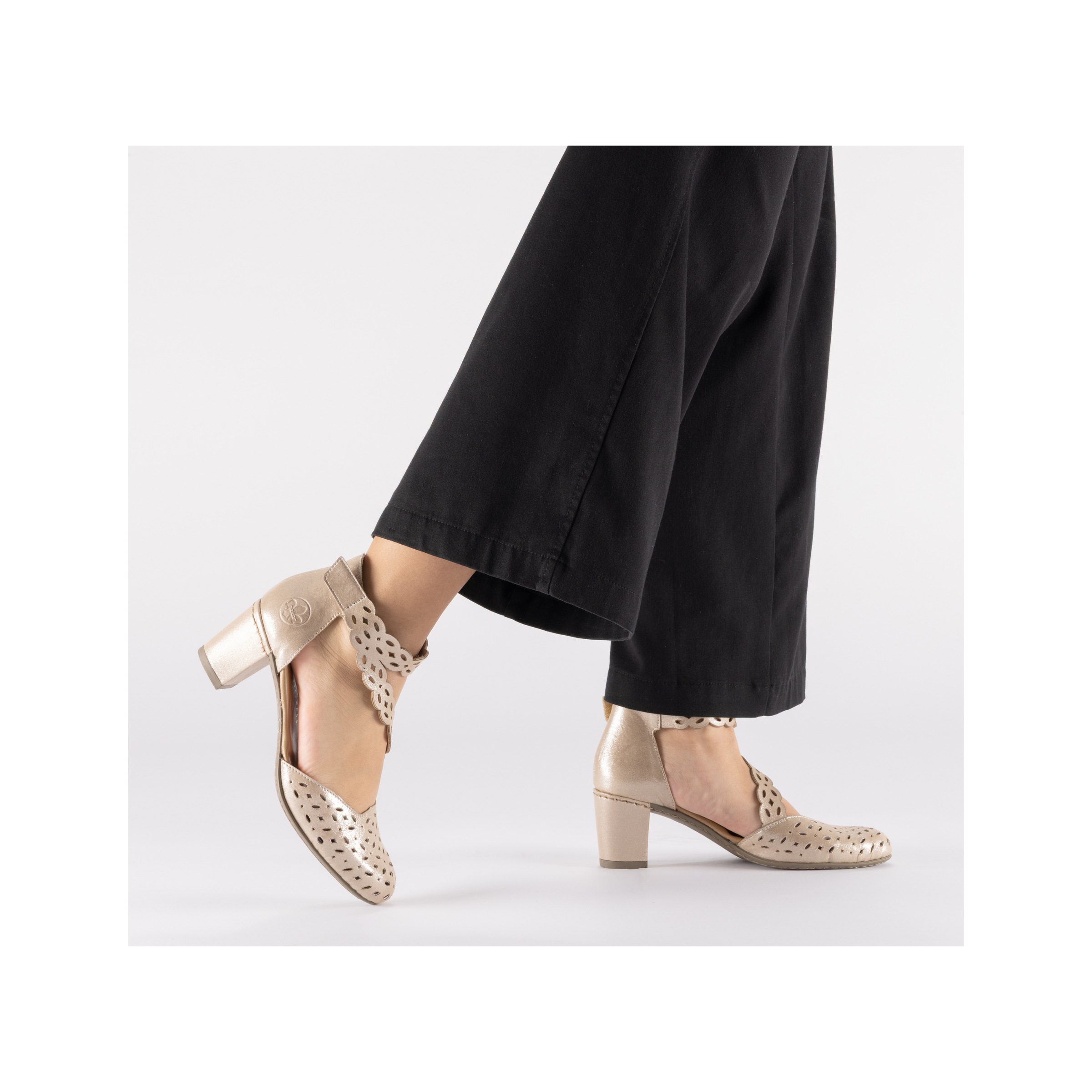 Thumbnail - Rieker Spangenpumps Sommerschuh, Pumps mit Klettverschluss, Blockabsatz