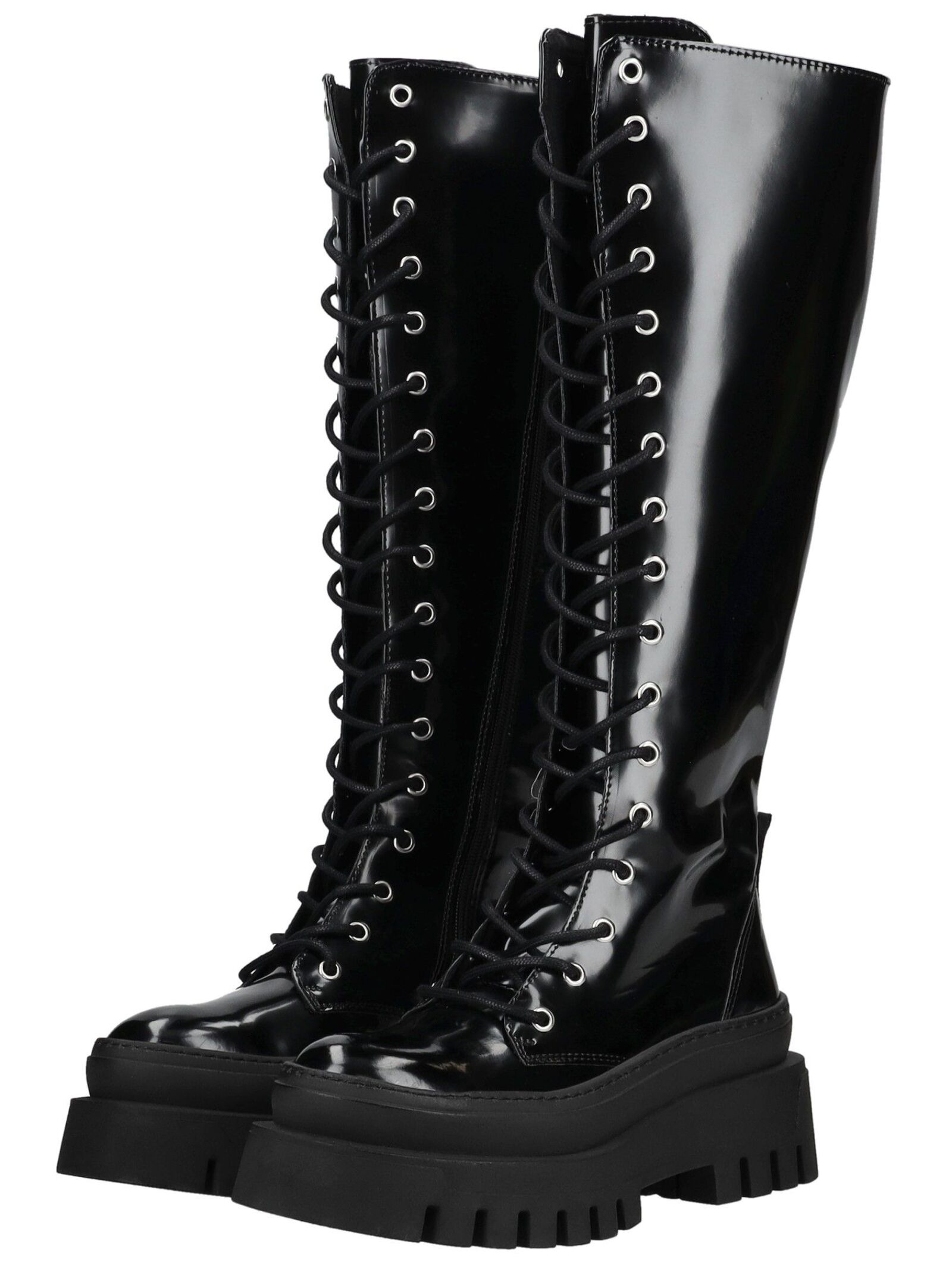Schnürstiefel STEVE MADDEN "STEVE MADDEN Stiefel Lederimitat", Damen, Gr. 39, schwarz, Lederimitat, Schuhe Schnürstiefel 3