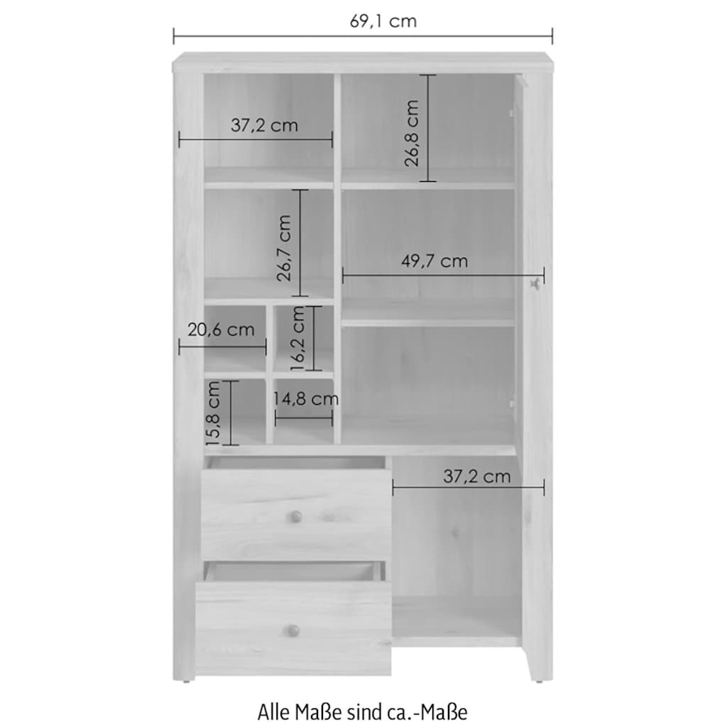 INOSIGN Highboard »CESTINO«, Höhe ca. 150 cm