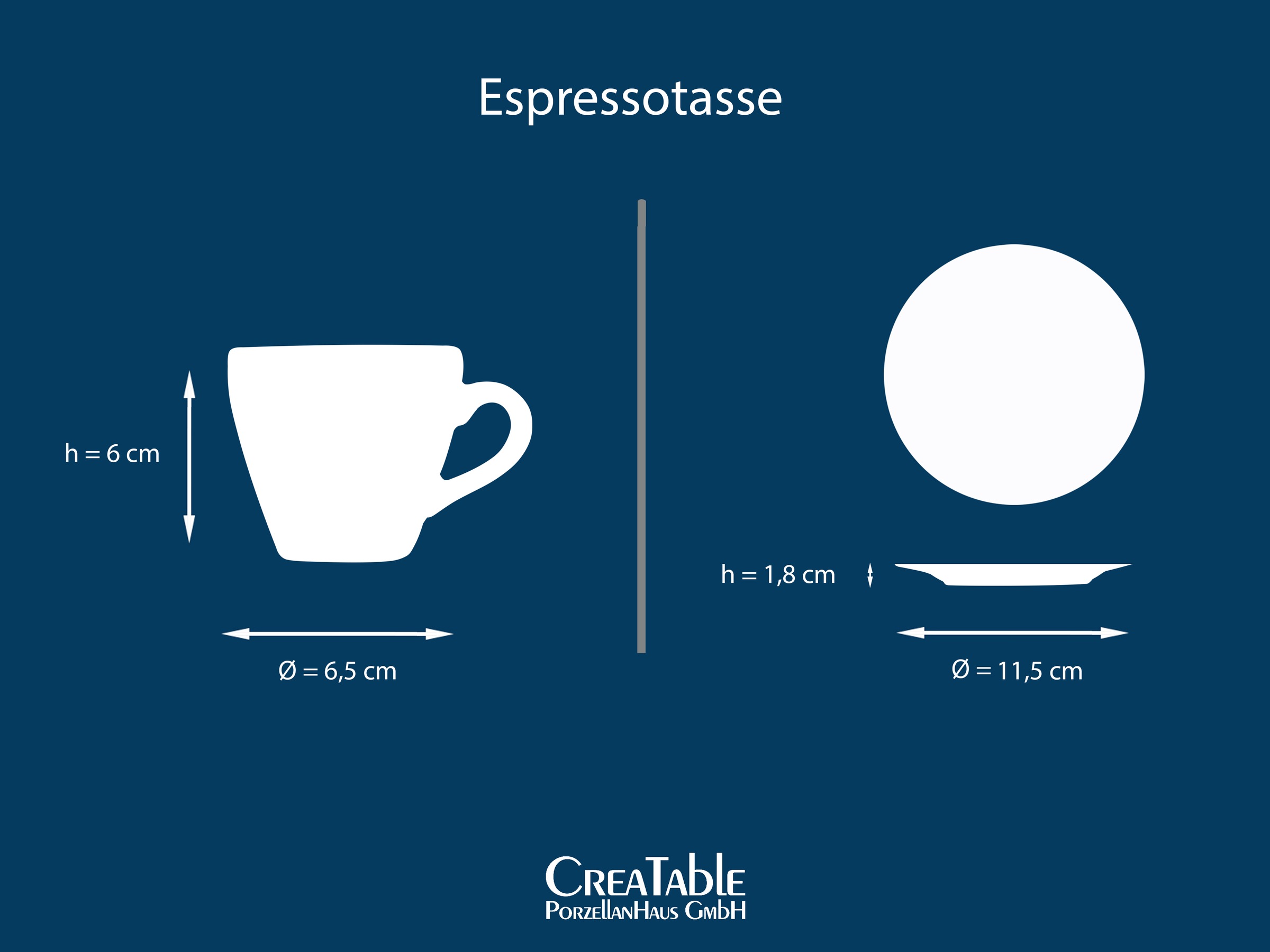 CreaTable Espressotasse »Golden Days Weiß, Espressoset, 12-tlg.«, (Set, 12 tlg.), Goldfarbene Spezialglasur