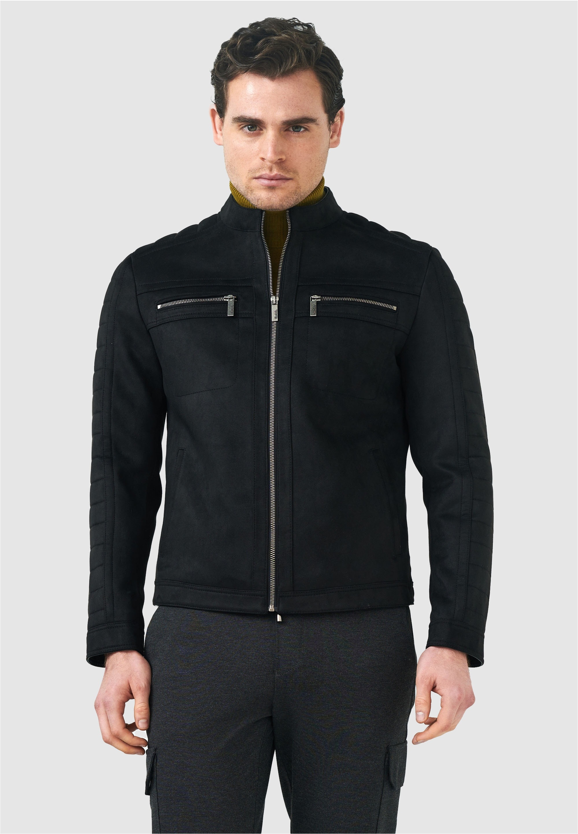 Outdoorjacke, im angesagten Biker-Stil