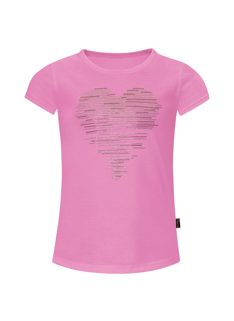 Trigema T-Shirt »TRIGEMA T-Shirt mit glitzerndem Herz-Motiv«, (1 tlg.)