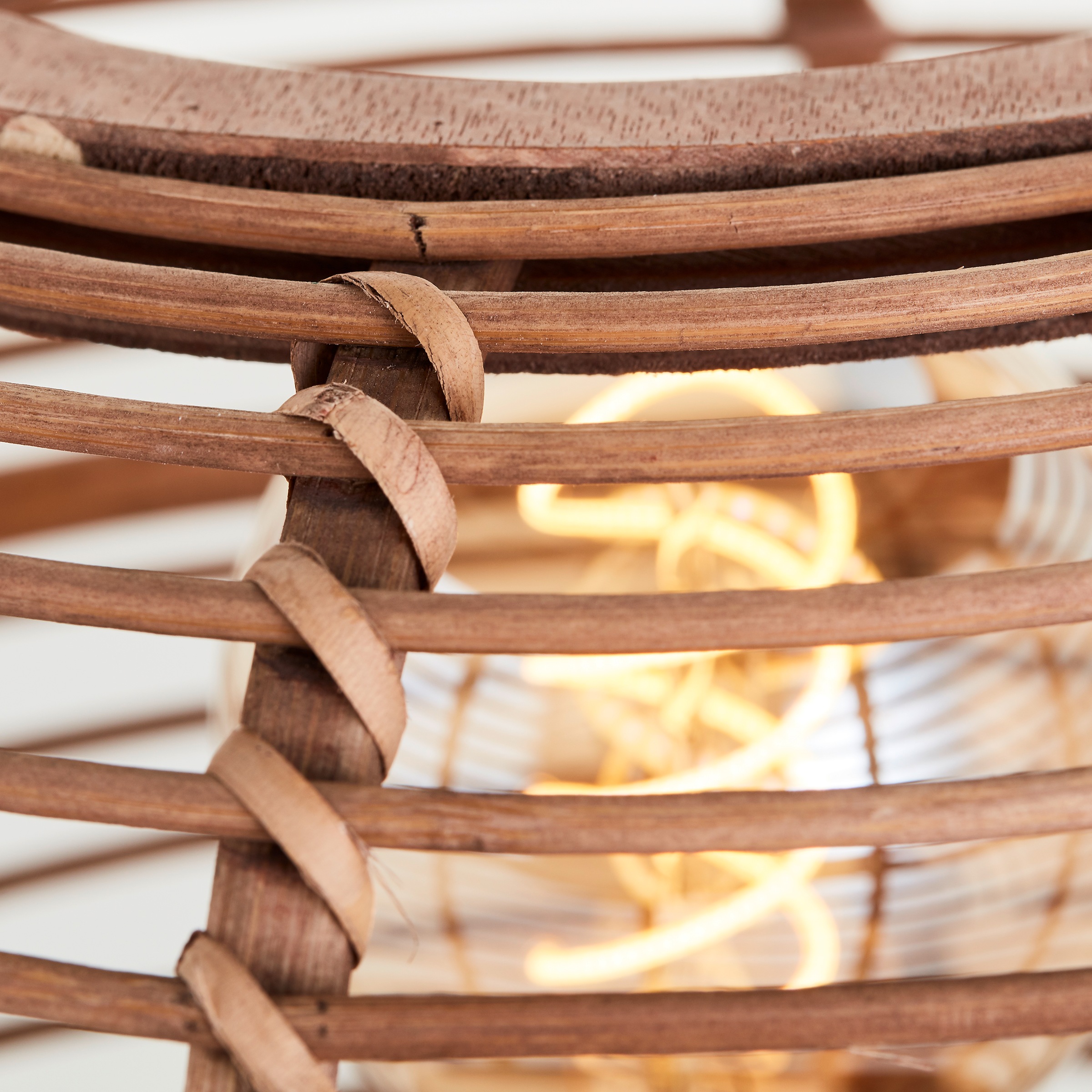 Brilliant Tischleuchte »Woodball«, 1 flammig-flammig, mit Bambus Schirm, 49  x 28 cm, E27, matt schwarz/natur | BAUR