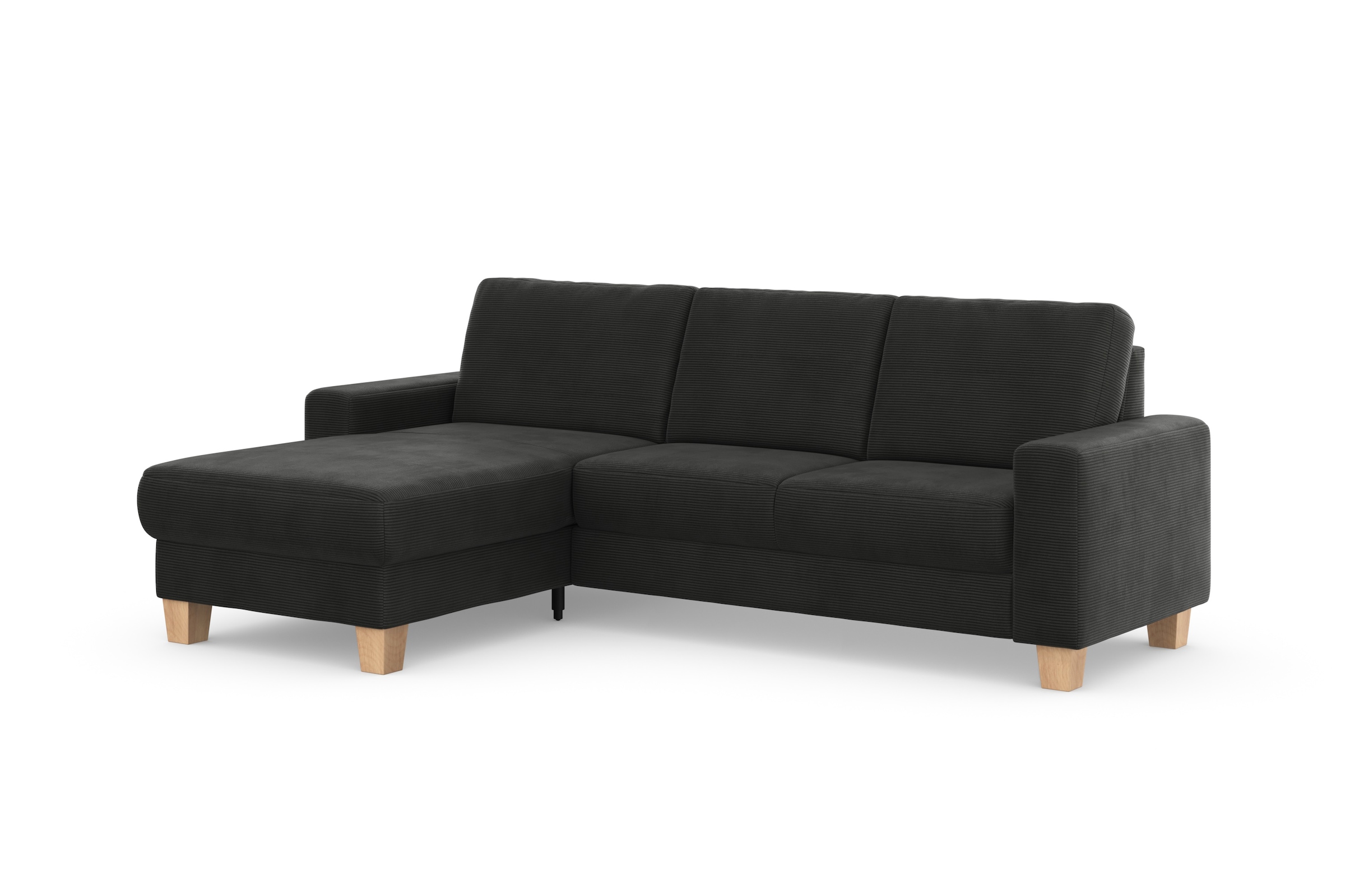 Home affaire Ecksofa »Summer L-Form«, mit Recamiere, mit oder ohne Bettfunktion und Bettkasten, Cord-Bezug