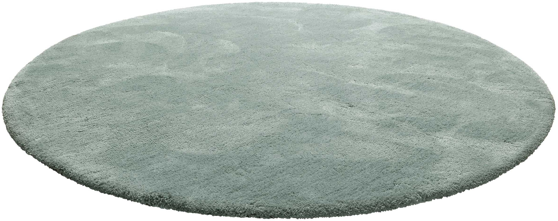 Homie Living Teppich »Pisa«, rund, 25 mm Höhe, Hochflor, Microfaser, uni, weich, Shaggy, Wohnzimmer, Schlafzimmer