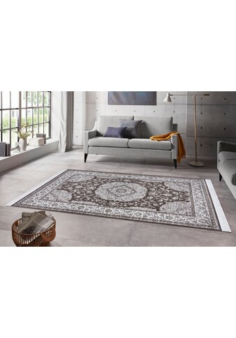 NOURISTAN Designteppich »Tabriz Casim«, rechteckig, 5 mm Höhe, Teppich mit Fransen,... kaufen
