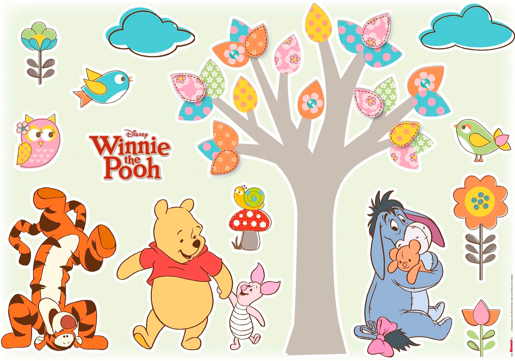 Komar Wandtattoo "Winnie the Pooh Nature Lovers - Größe 50 x 70 cm" selbstklebend, Wandsticker, Kinderzimmer