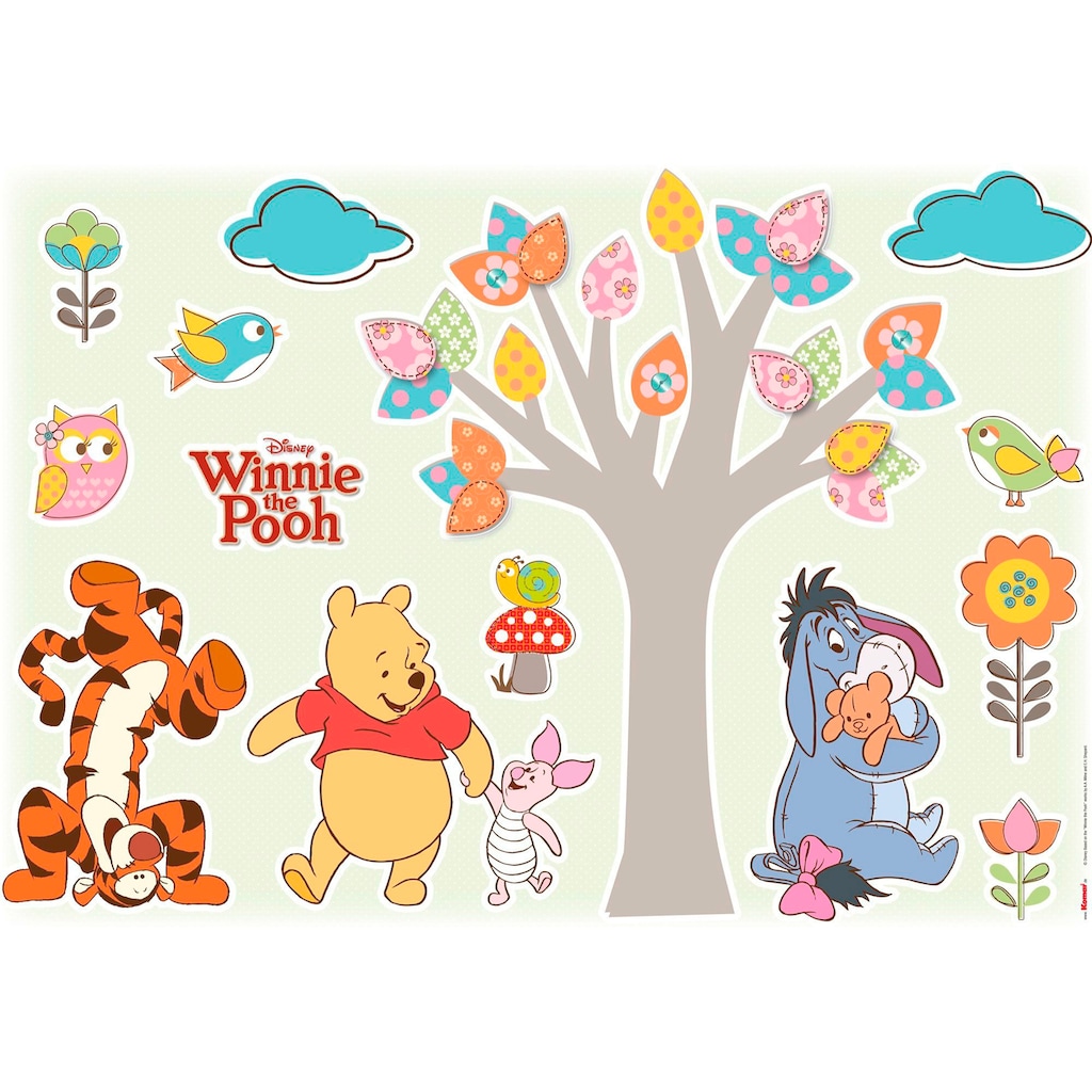 Komar Wandtattoo »Winnie Pooh Nature Lovers«, (14 St.), 50x70 cm (Breite x Höhe), selbstklebendes Wandtattoo