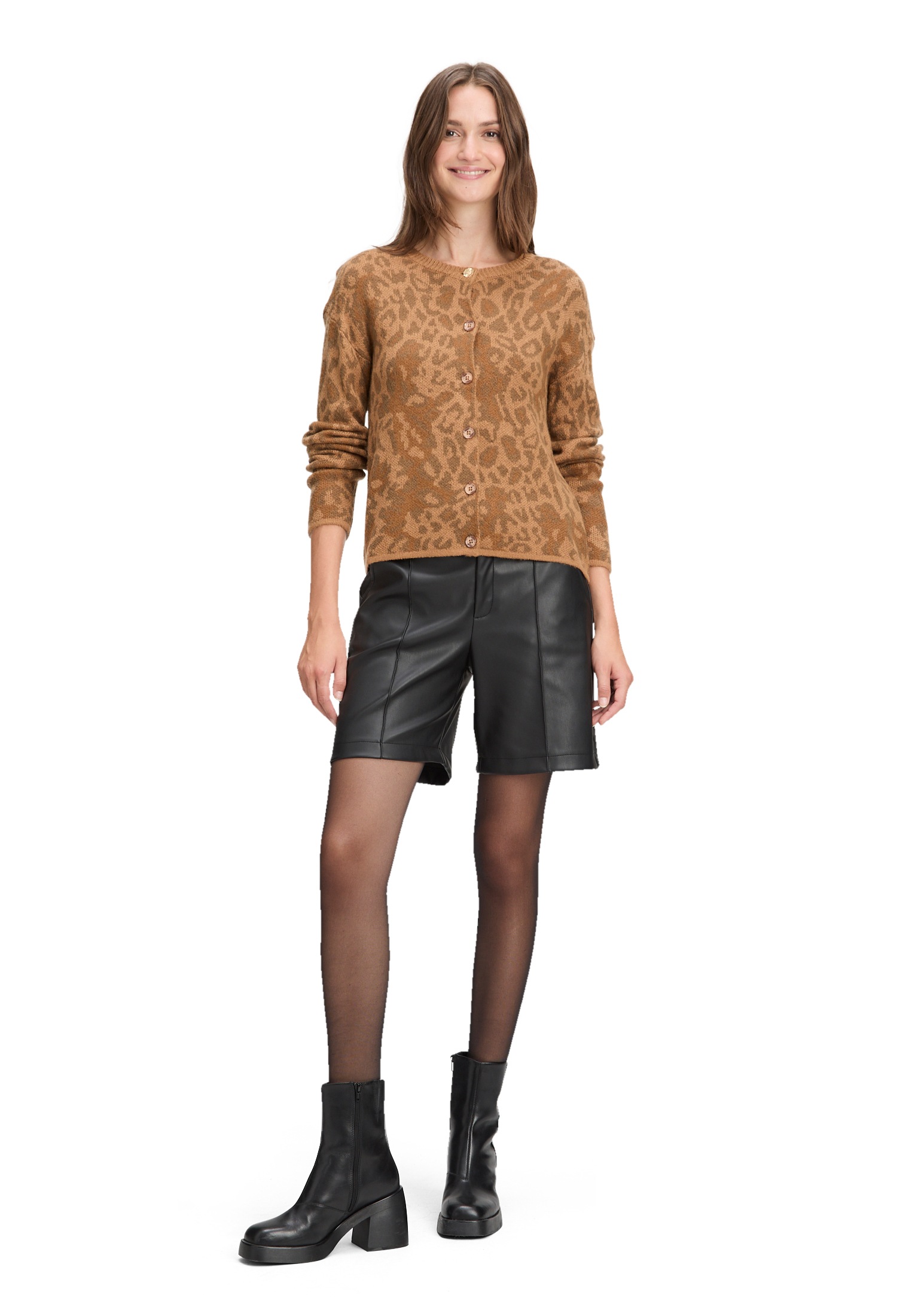 Cartoon Strickjacke »Damen Strick-Cardigan mit Rundhalsausschnitt« 1 Stk. tlg.