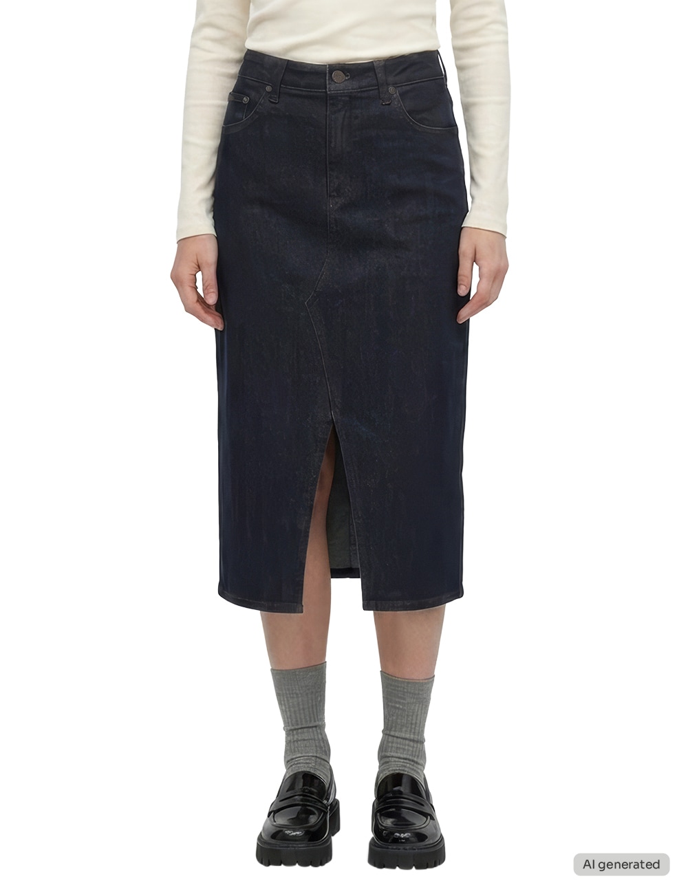 MUSTANG Maxirock "Damen Style Eureka Denim Skirt"