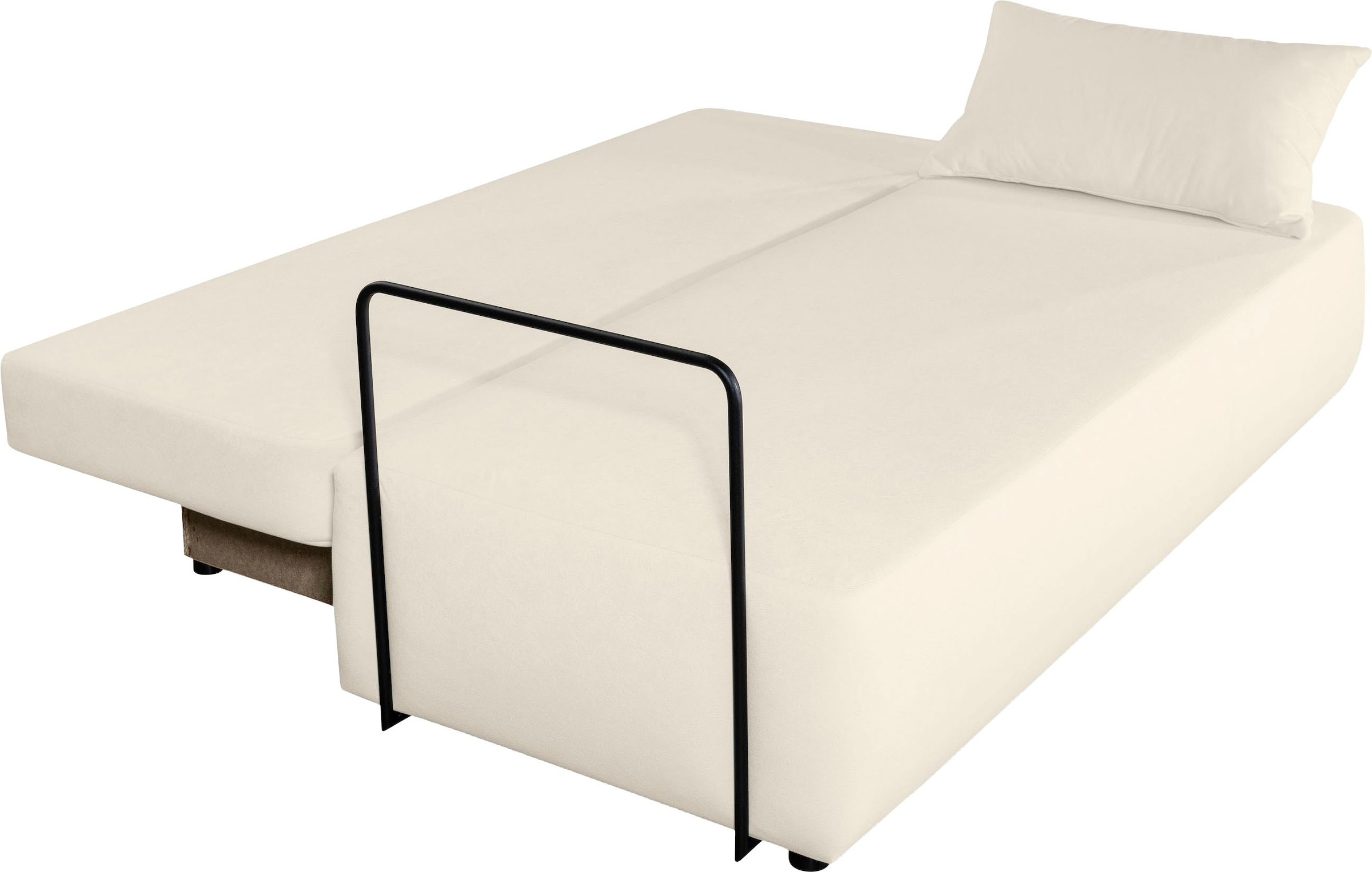 COLLECTION AB Schlafsofa »Maria, B: 191 cm, Liegefl. 143x190 cm« Schlaffunktion,Bettkasten,Bonnelfederkern,Moderne Armlehnen aus Metall