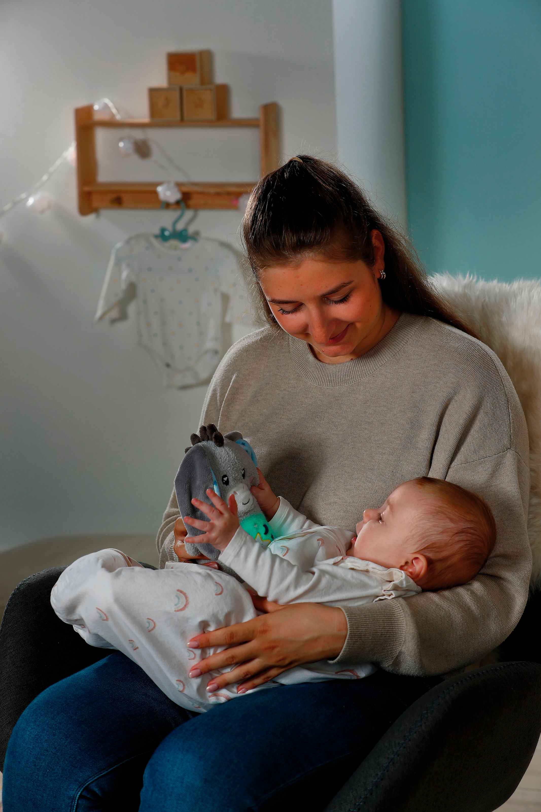 Nici Kuscheltier »My First NICI, Esel Littledoo 25 cm«, Baby Einschlafhilfe; mit Licht und Sound