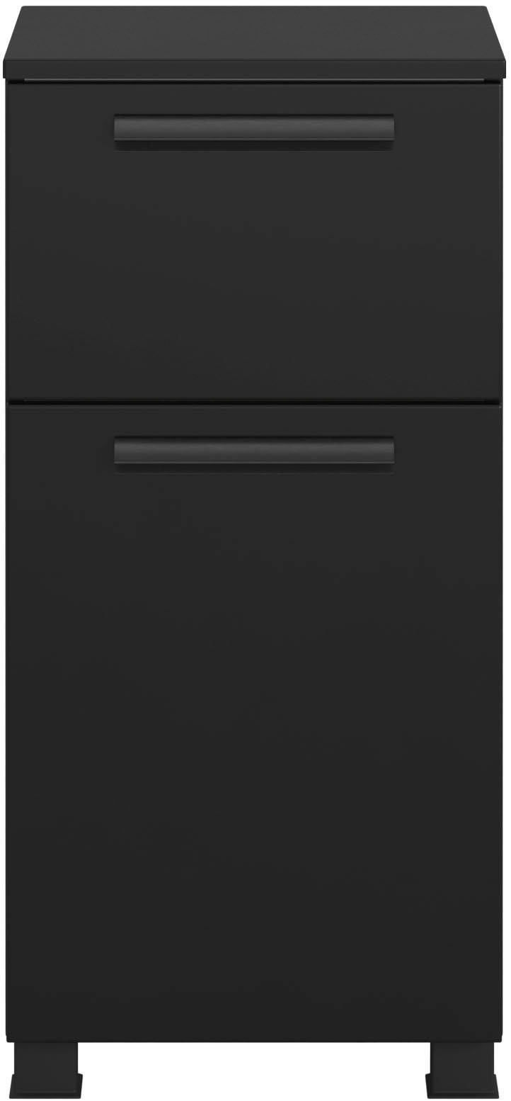 welltime Unterschrank »SALVADA, Unterschrank 40 cm, gedämpfte Scharniere, Softclose« Schwarz, Front und Korpus aus hochwertigen MDF, Anti-Finger-Print