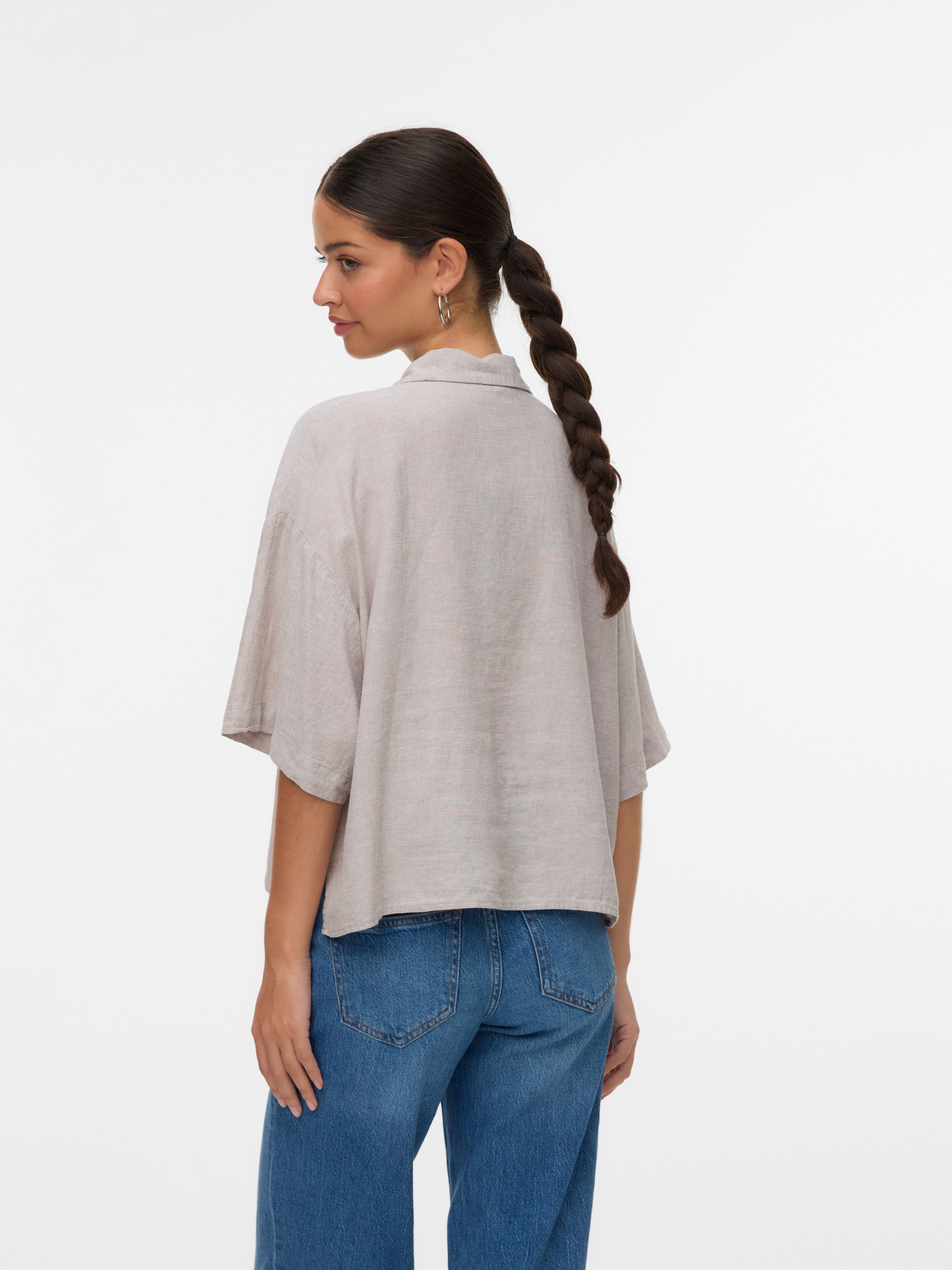 Vero Moda Hemdbluse "VMLINN LINEN 2/4 SHORT SHIRT WVN NOOS" günstig online kaufen