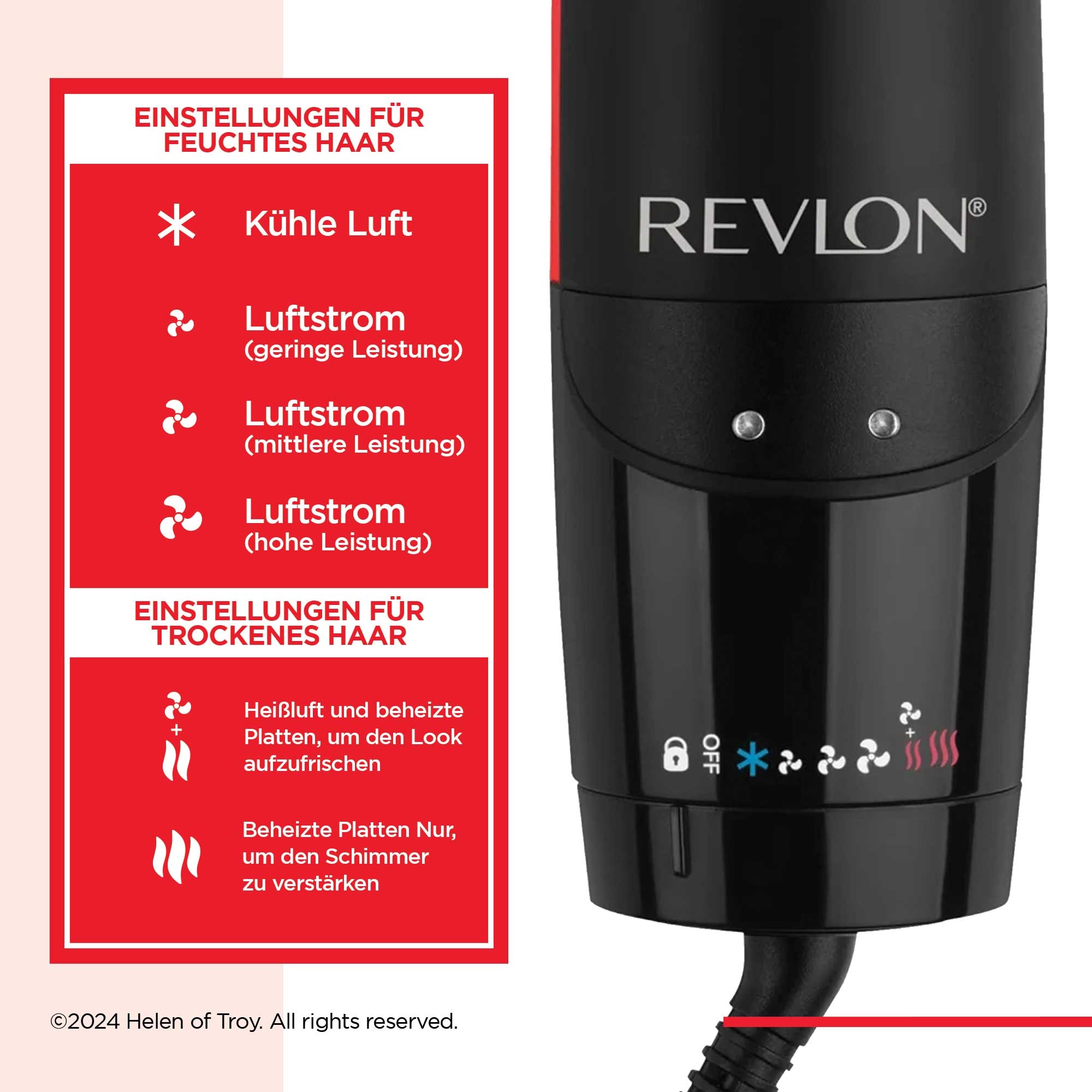 Revlon Heißluft-Haarglätter »ONE-STEP™ Air Straight. 2-IN-1-TROCKNER UND LUFTGLÄTTER - RVDR5330E«, Keramik-Turmalin mit Arganöl-Infusion, Trocknen und Glätten mit warmer Luft, ohne extreme Hitze