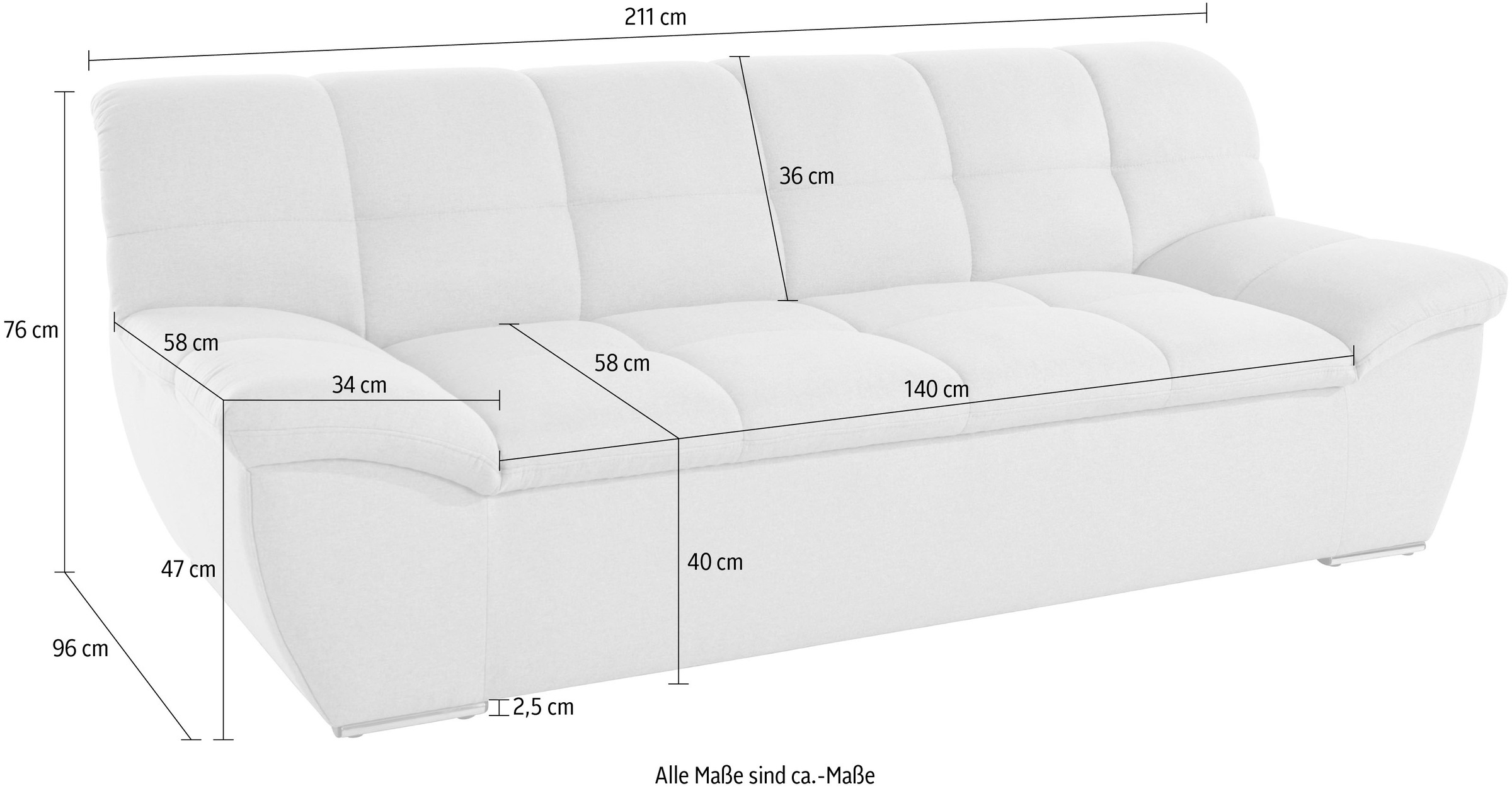 DOMO collection 2-Sitzer »Lagoa«, frei im Raum stellbar, in großer Farbauswahl