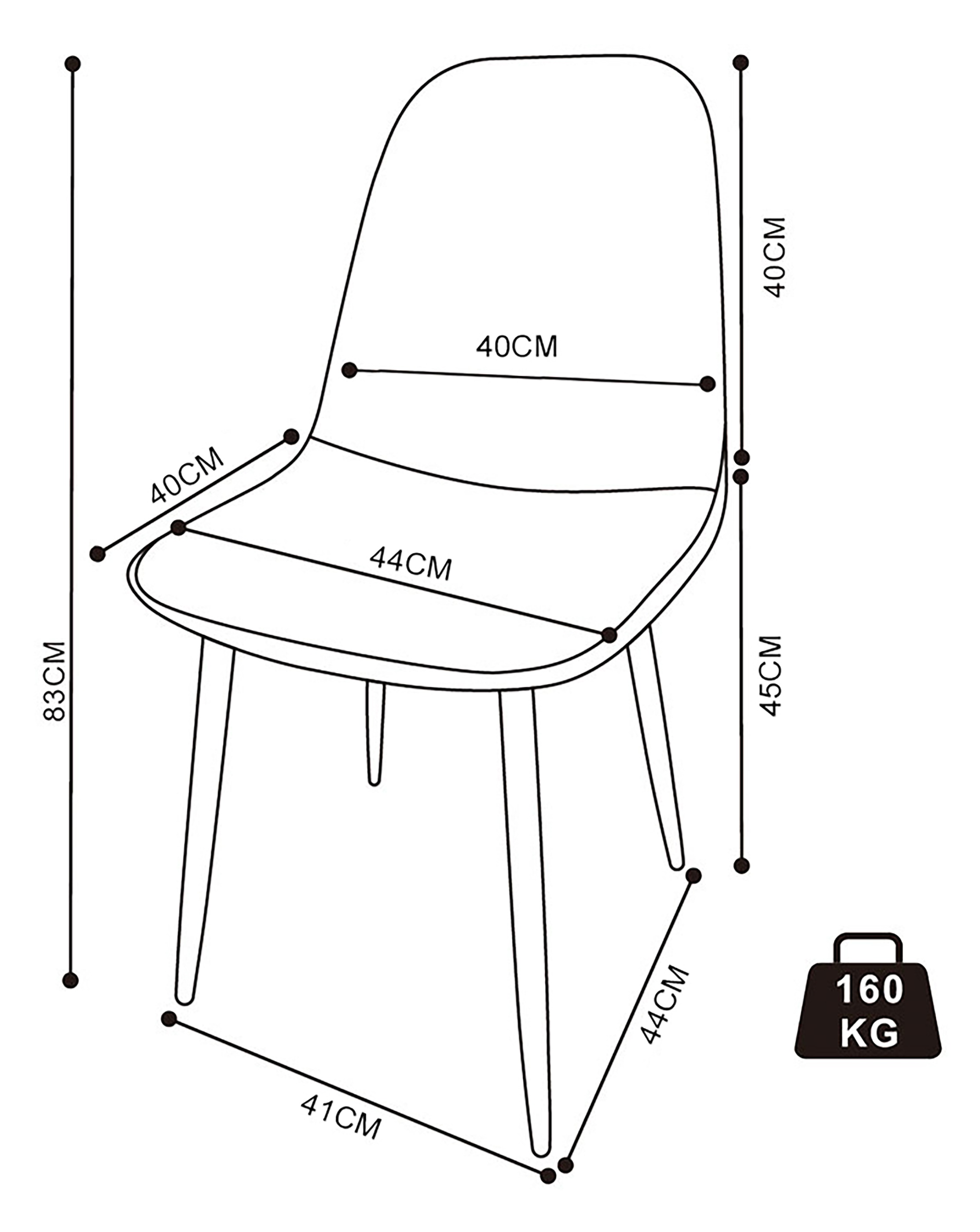 VCM Esszimmerstuhl »VCM 4er Esszimmerstühle | skandinavischer gepolsterter Küchenstuhl | Maße ca. H. 83 x B. 54 x T. 59 cm | bequeme Rückenlehne | Esszimmerstuhl - Fiolo«, 4 St.
