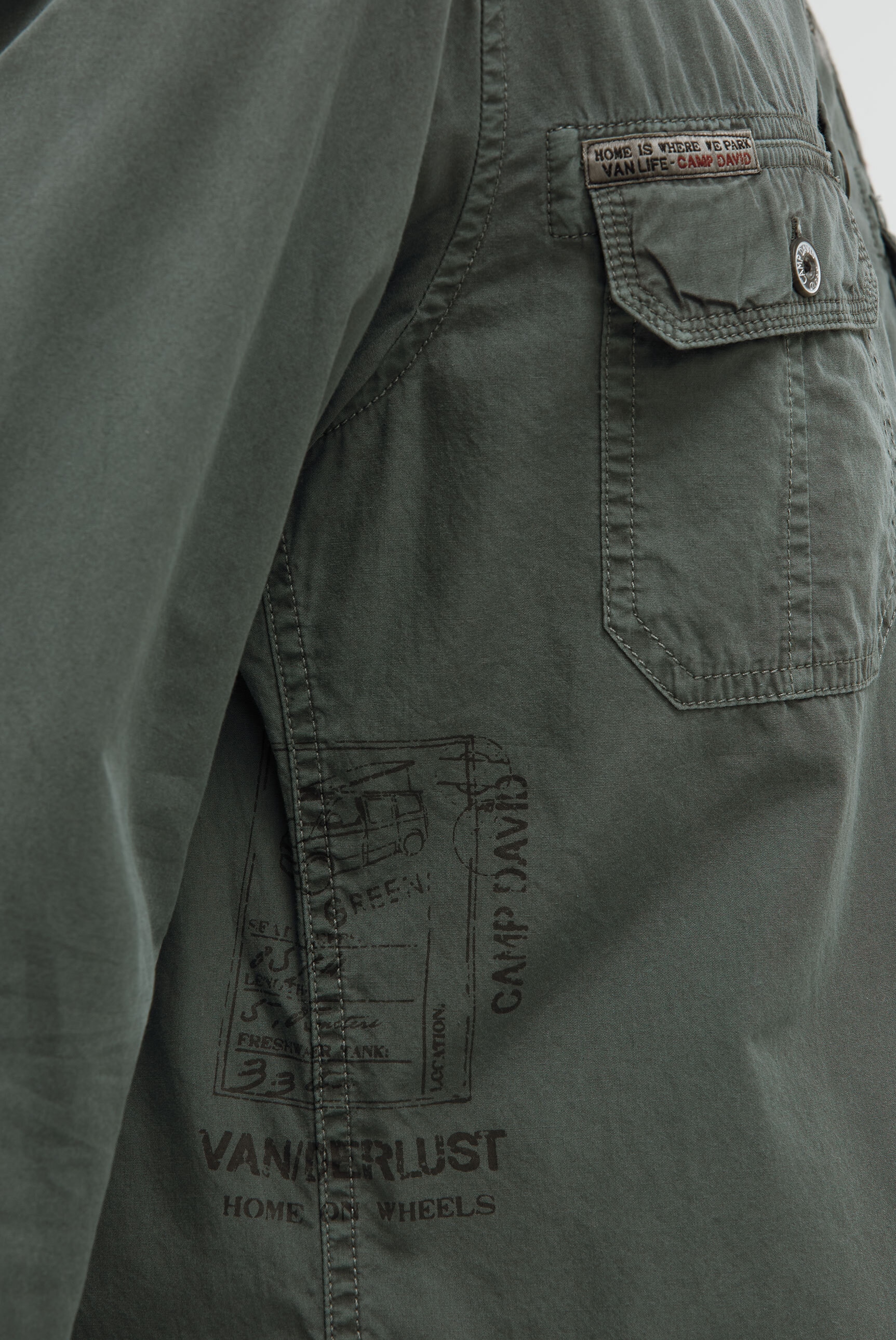 CAMP DAVID Langarmhemd mit Brusttaschen