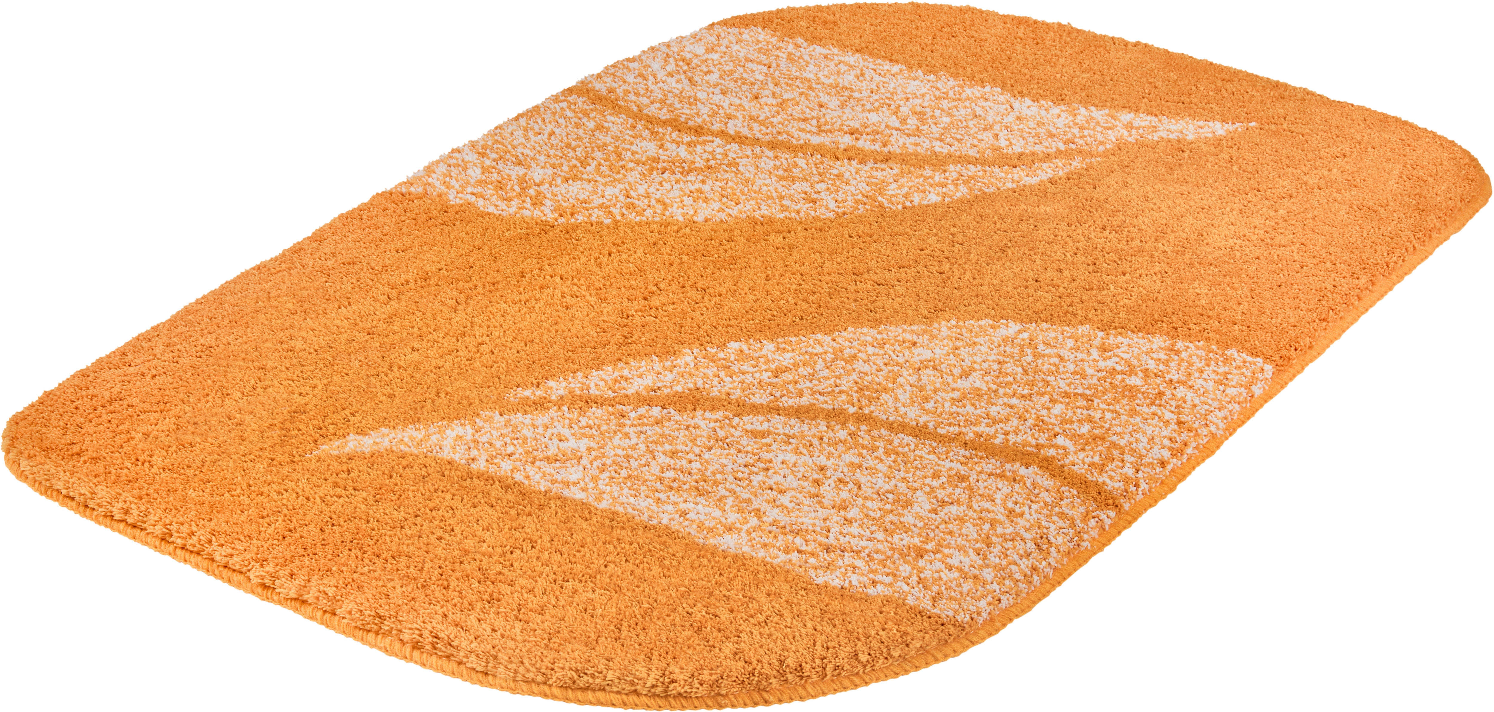 MEUSCH Badematte "Greta, Badvorleger, Badezimmer Teppich" Höhe 20 mm rutschhemmend beschichtet fußbodenheizungsgeeignet Badteppich mit dezentem, meliertem Blattmotiv