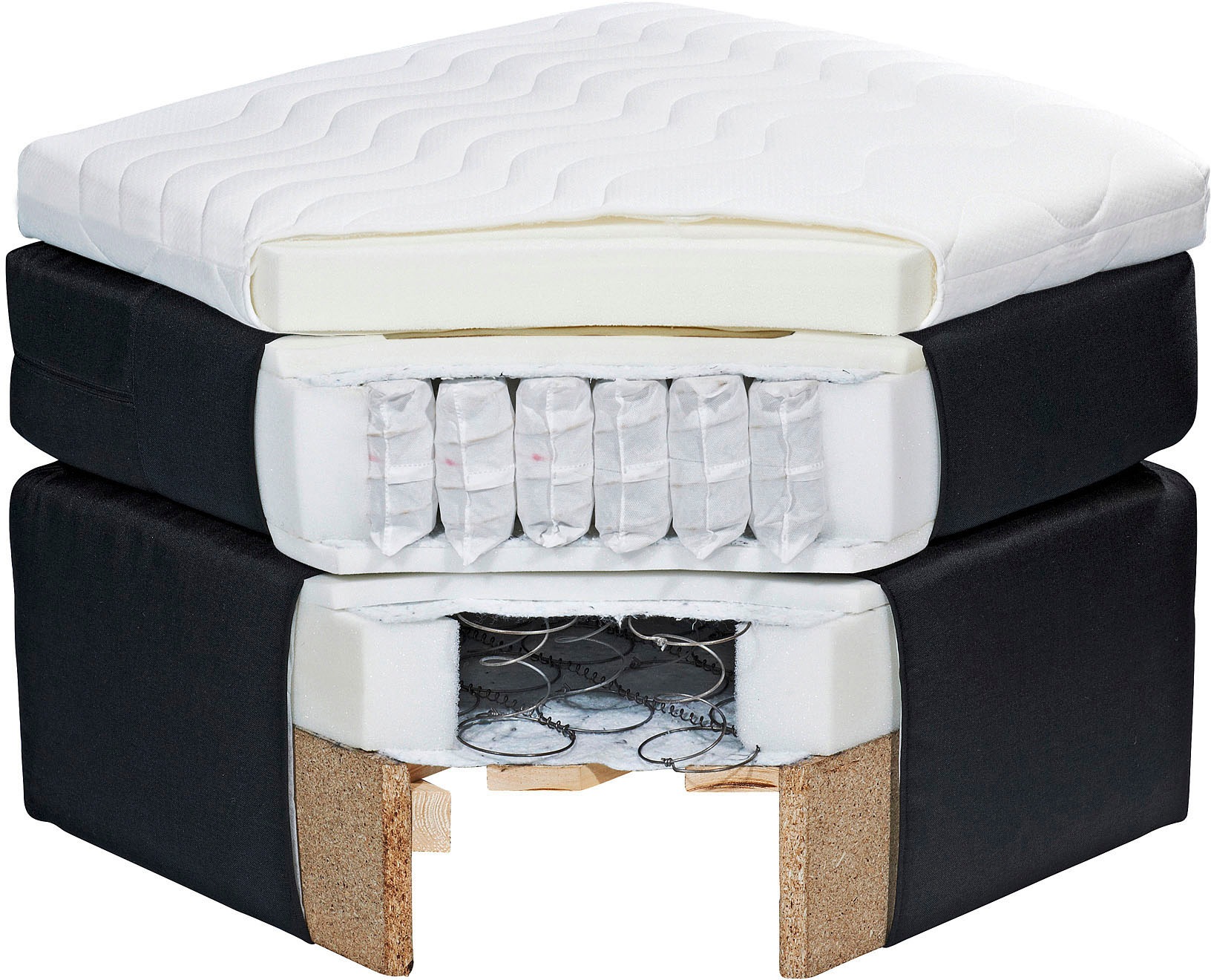 ED EXCITING DESIGN Boxspringbett »Mendoza«, inkl. Bettkasten, erhältlich in den Breiten 160cm & 180cm