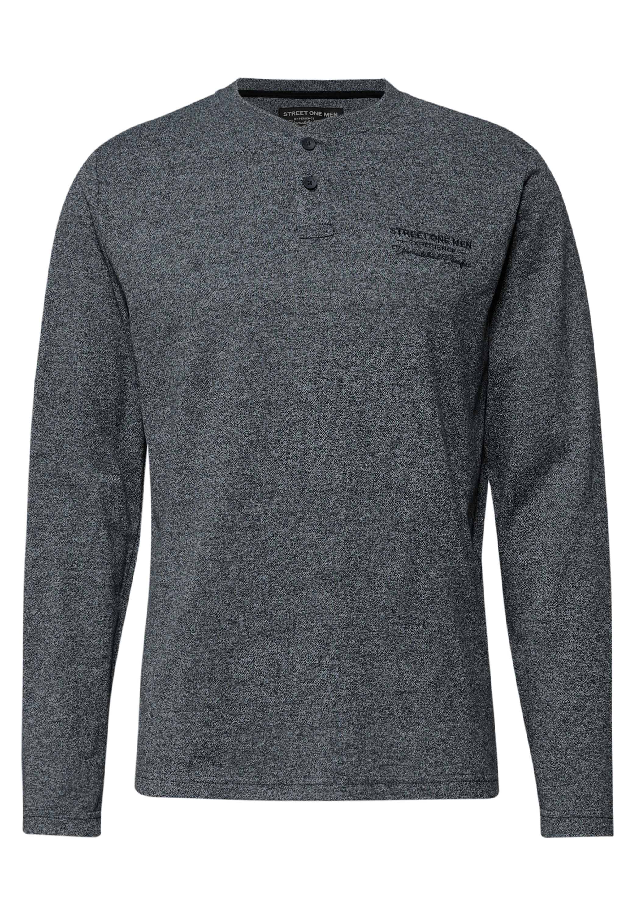 STREET ONE MEN Langarmshirt im Melange Look