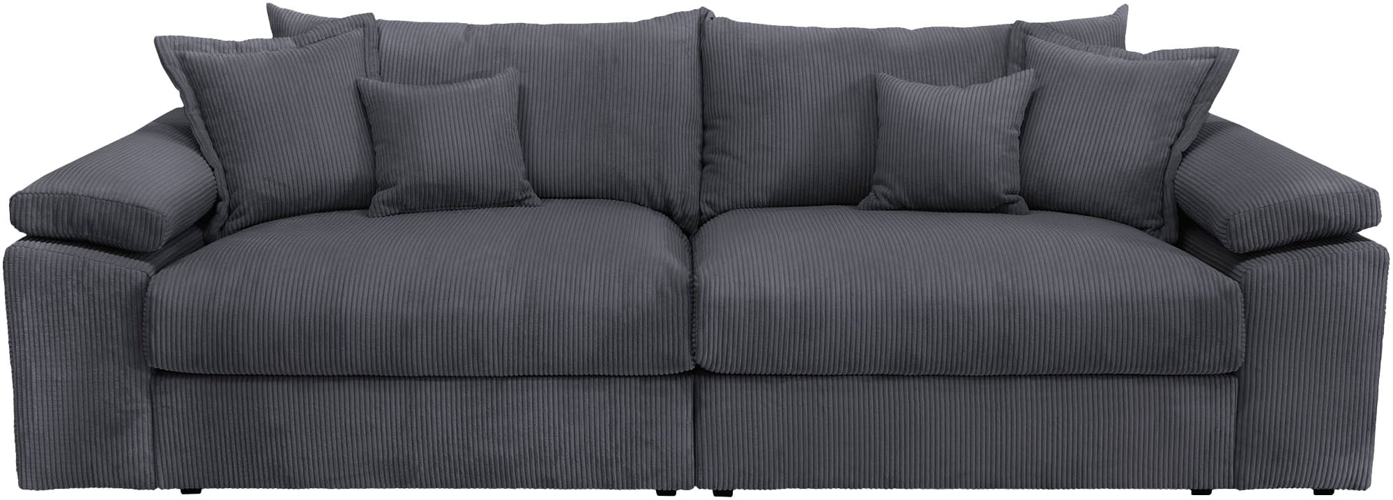 Big-Sofa HOME AFFAIRE, B:246cm T:123cm, grau, 100% Polyester, Sofas, "Soft&Cosy XL, B: 246 cm - OTTO. Verlässliche Qualität.", Mega-Sofa, Cord oder
