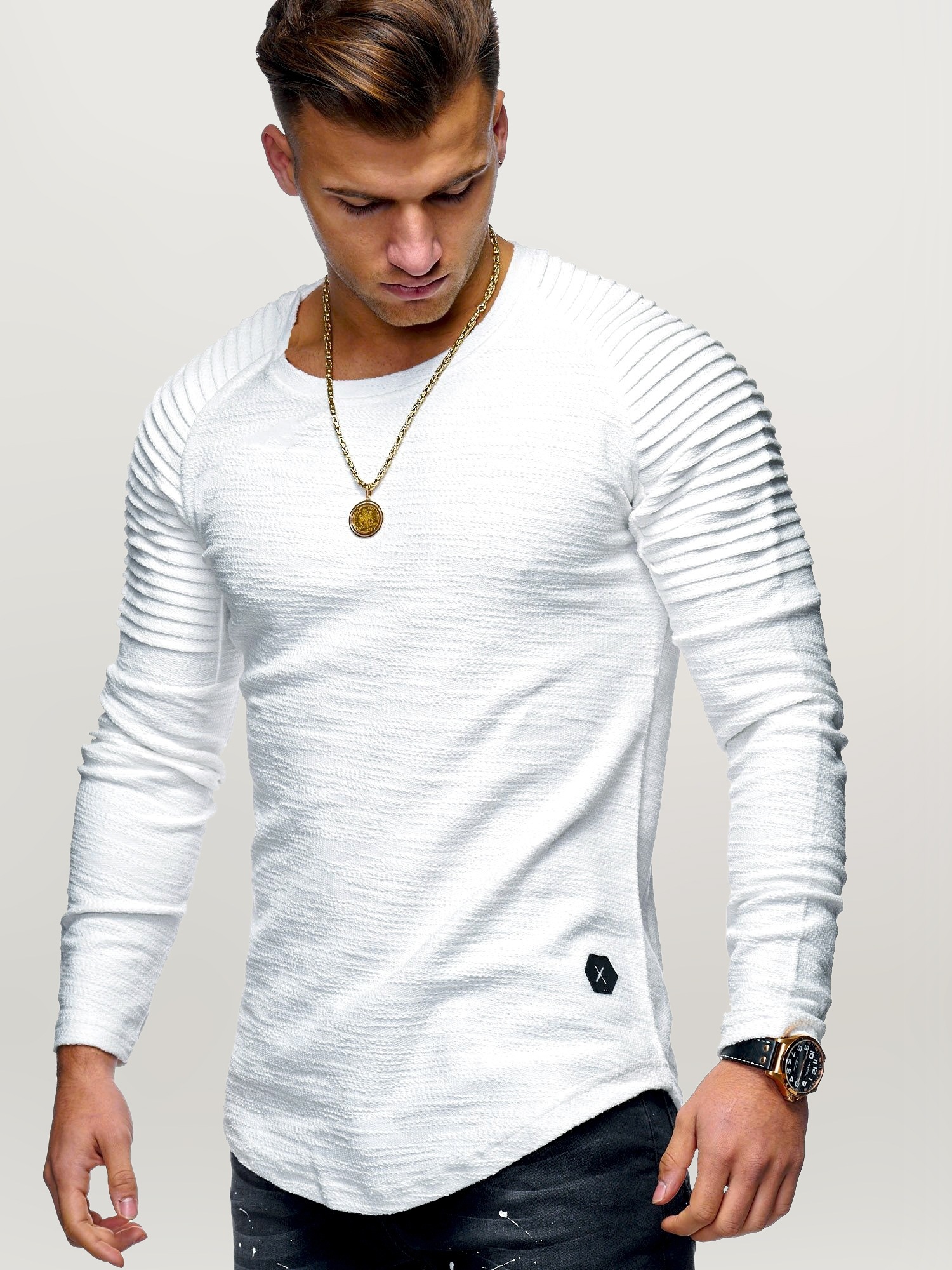 behype Sweatshirt "LUSIEN" mit angesagter Biker-Steppung günstig online kaufen