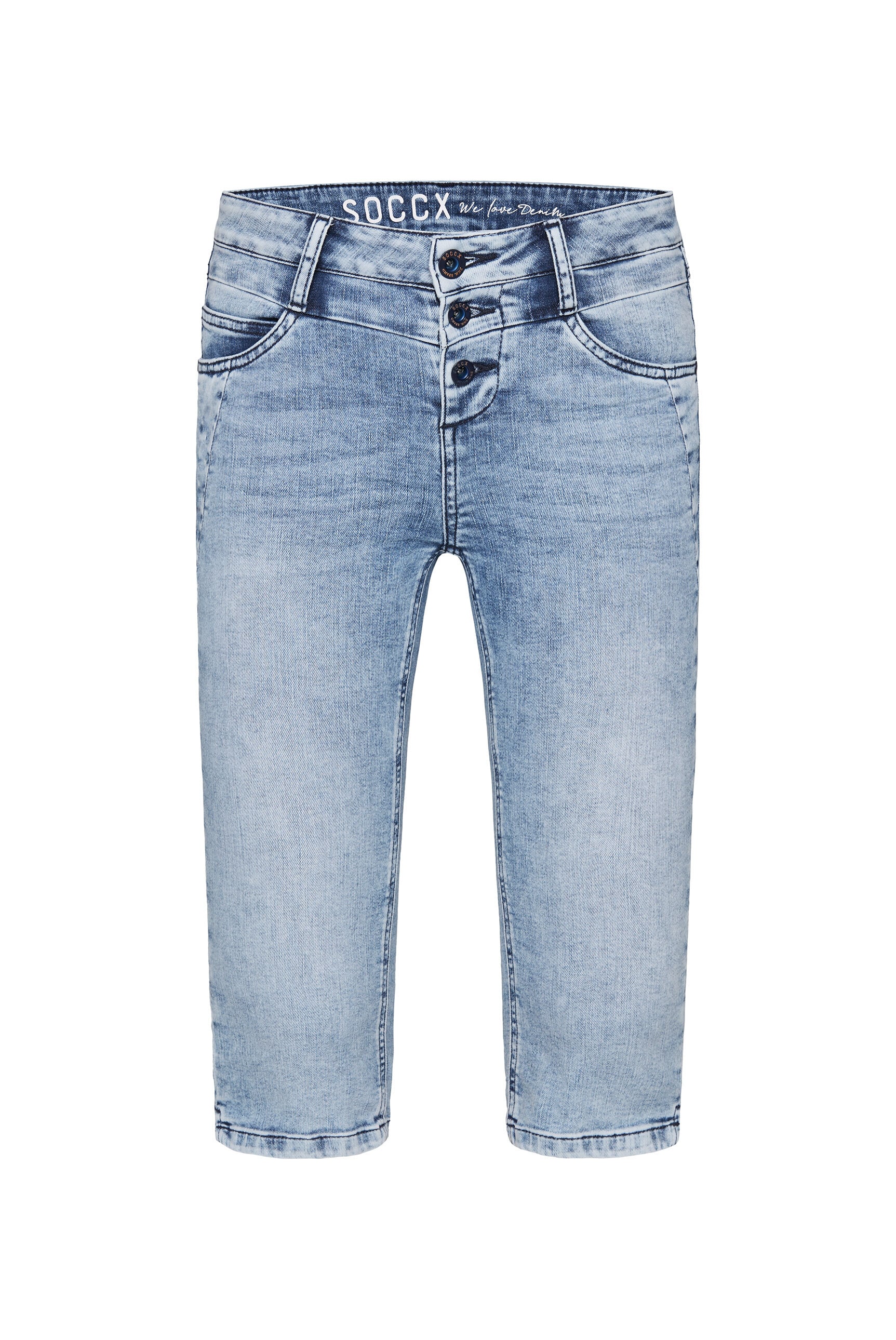 SOCCX Jeansshorts, mit Schlitz am Saum