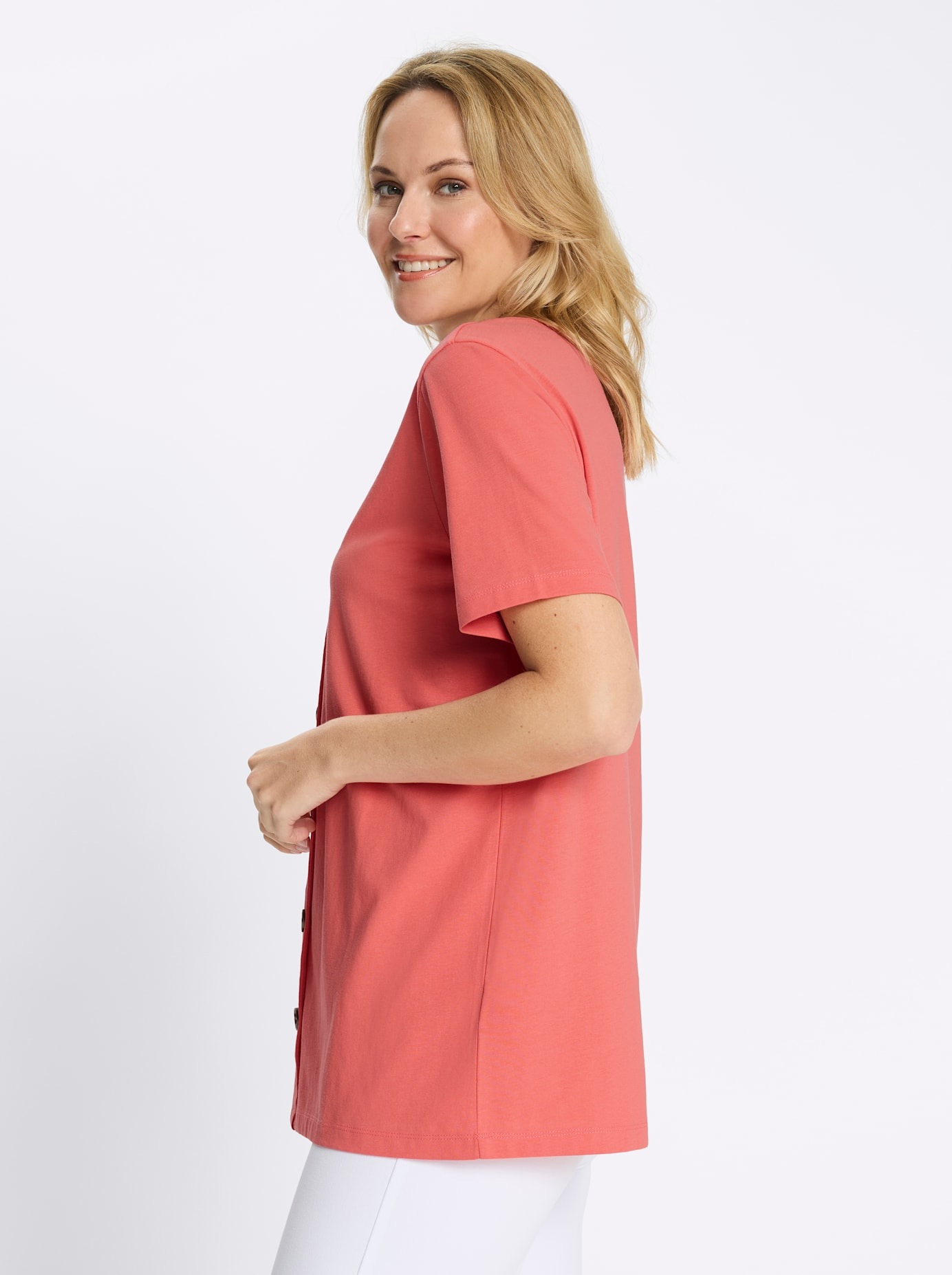 Classic Basics Damen Longshirt Koralle Gr. 54 5
