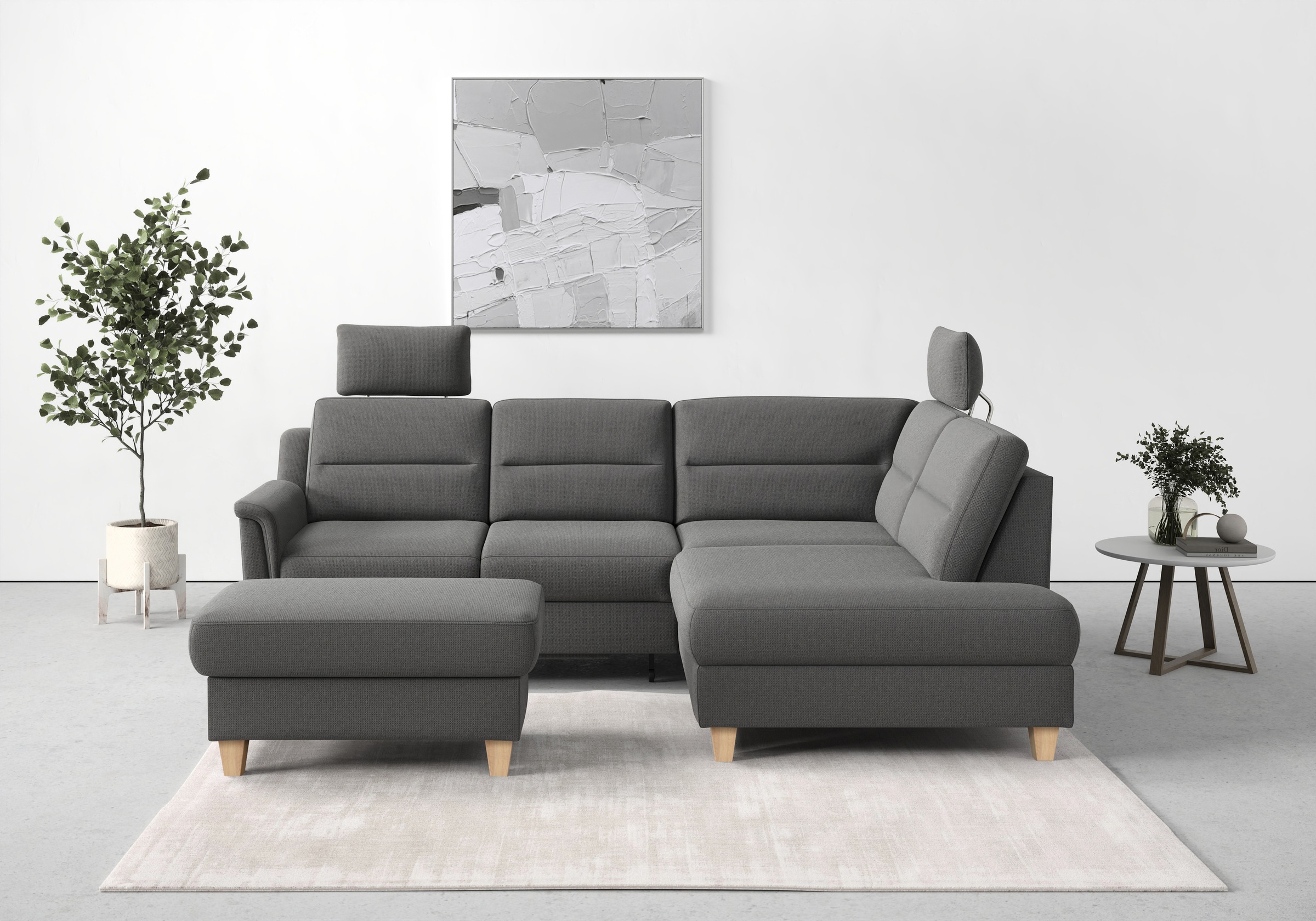 sit&more Ecksofa "Farö L-Form" inklusive Federkern, wahlweise mit Schlaffunktion und Bettkasten