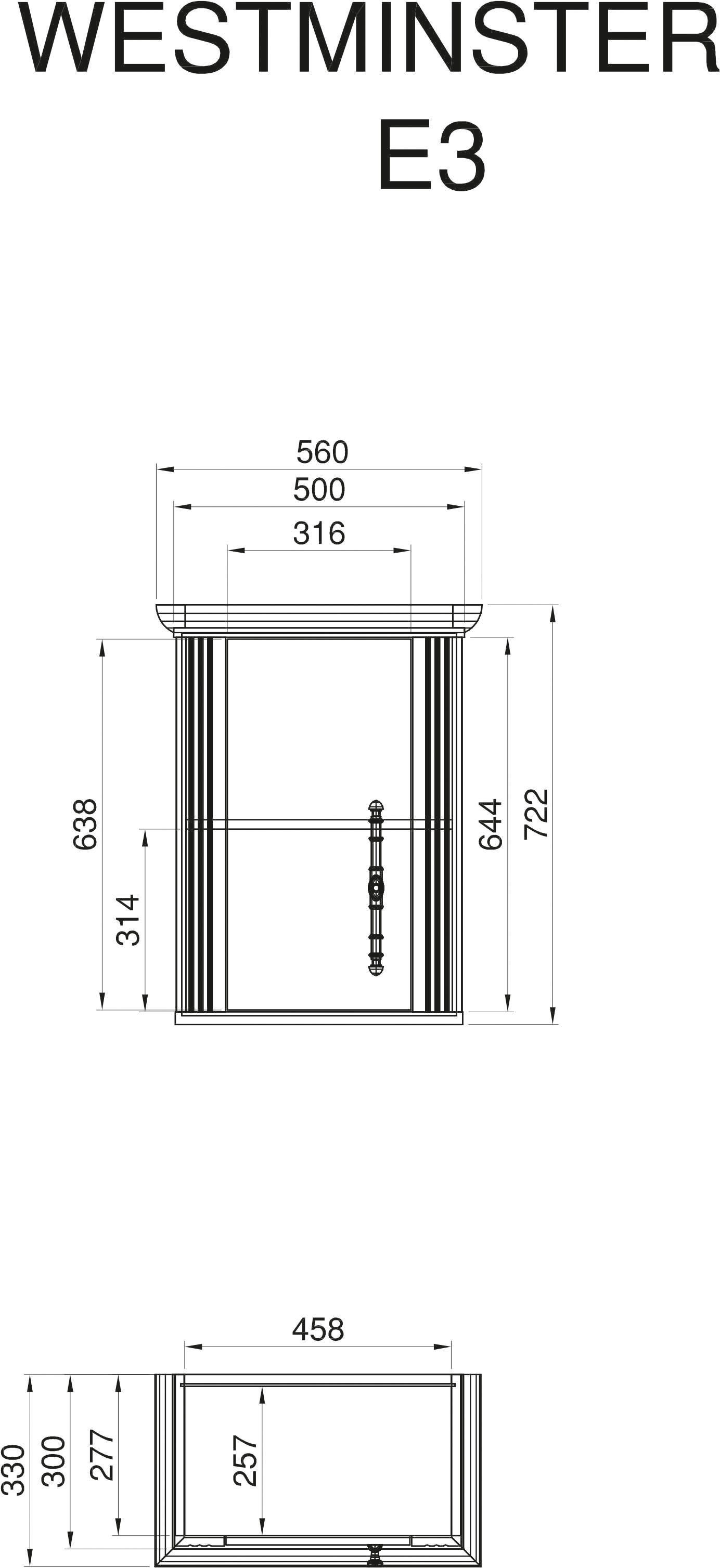 KOCHSTATION Hängeschrank »Westminster«, im romantischen Landhausstil, Breite 56 cm