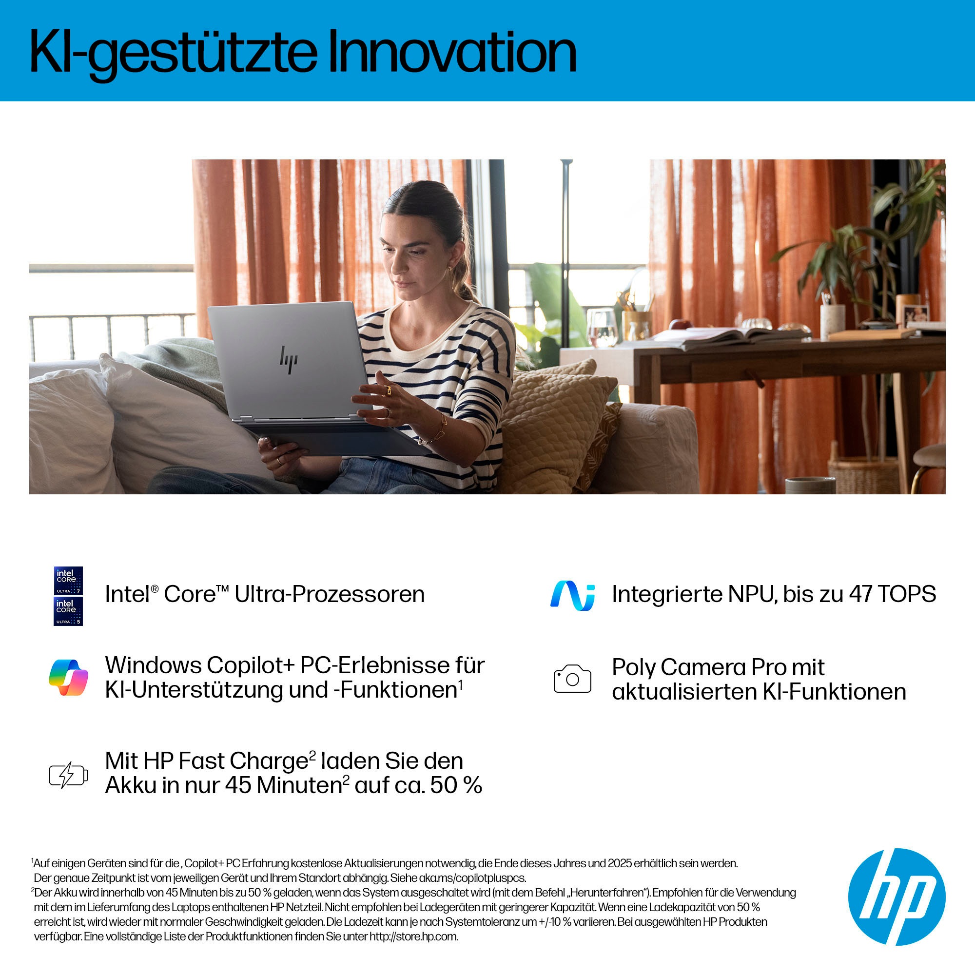 HP Convertible Notebook »OmniBook X Flip 16-ar0078ng«, 40,6 cm, / 16 Zoll, Intel, Core Ultra 7, 1000 GB SSD