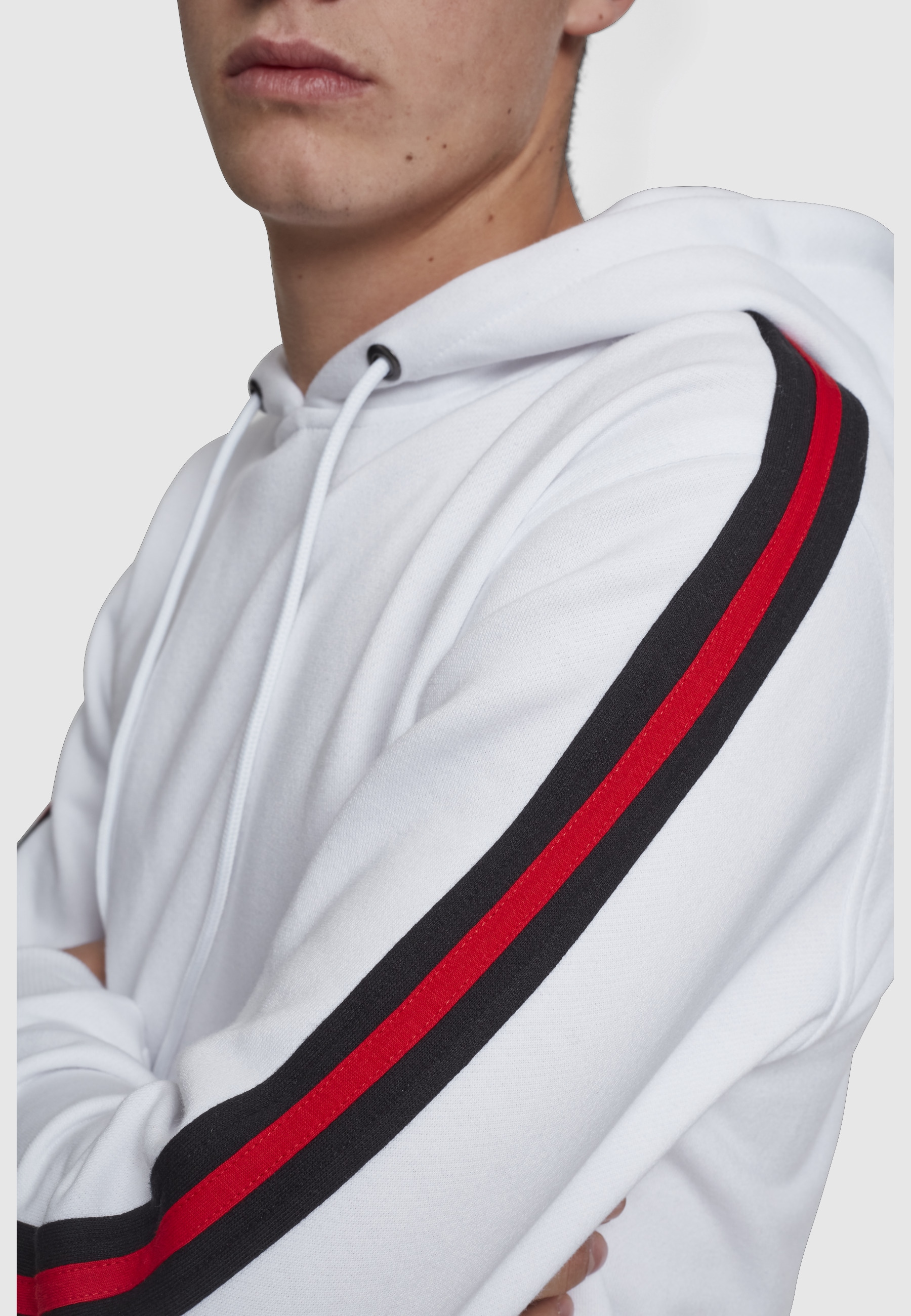 URBAN CLASSICS Kapuzenpullover »Urban Classics Herren Stripe Shoulder Hoody« 1 Stk.
