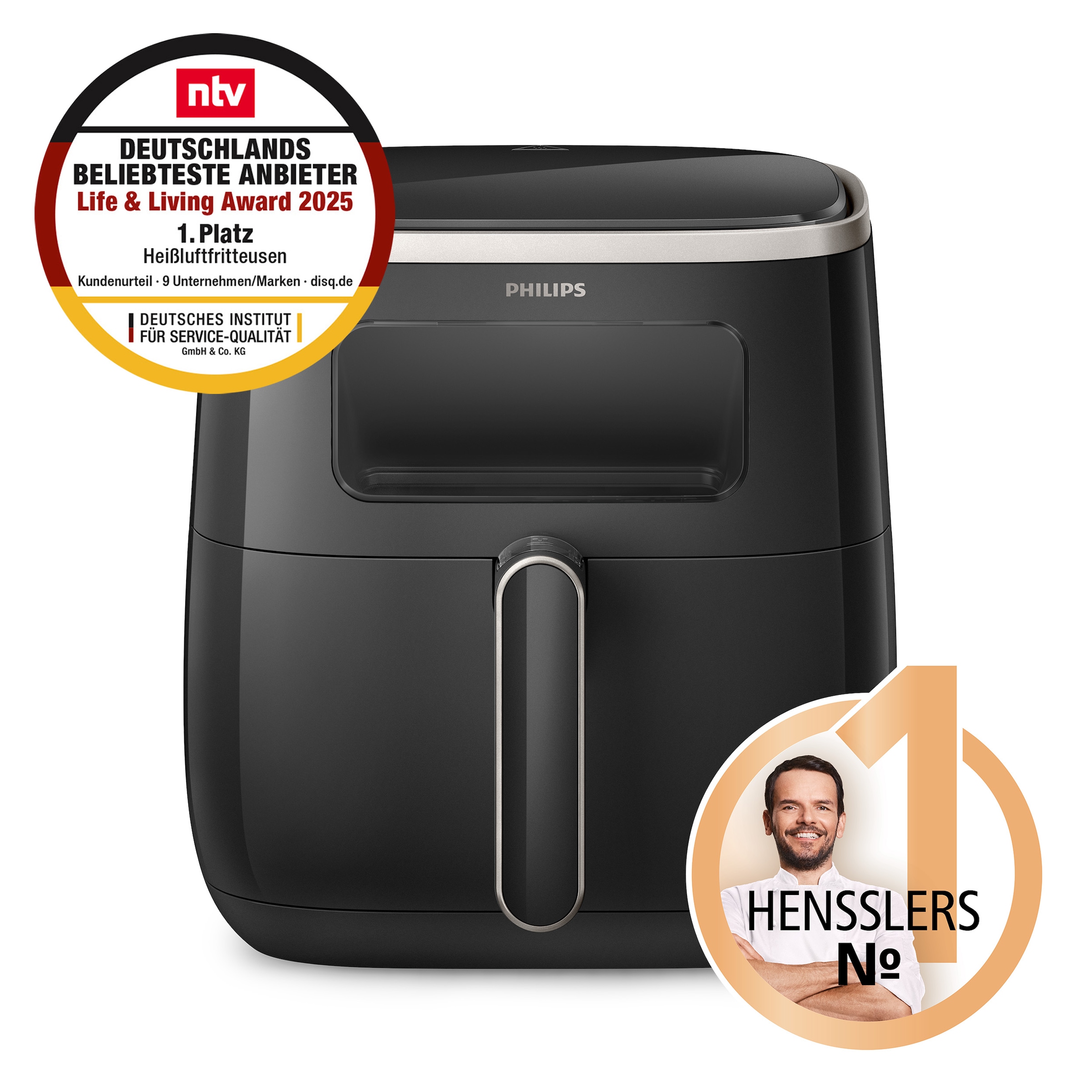 Philips Heißluftfritteuse »Airfryer XL HD9257/88 mit 5,6 l, Sichtfenster«, 1700 W, RapidAir Technologie, Digitalem Display