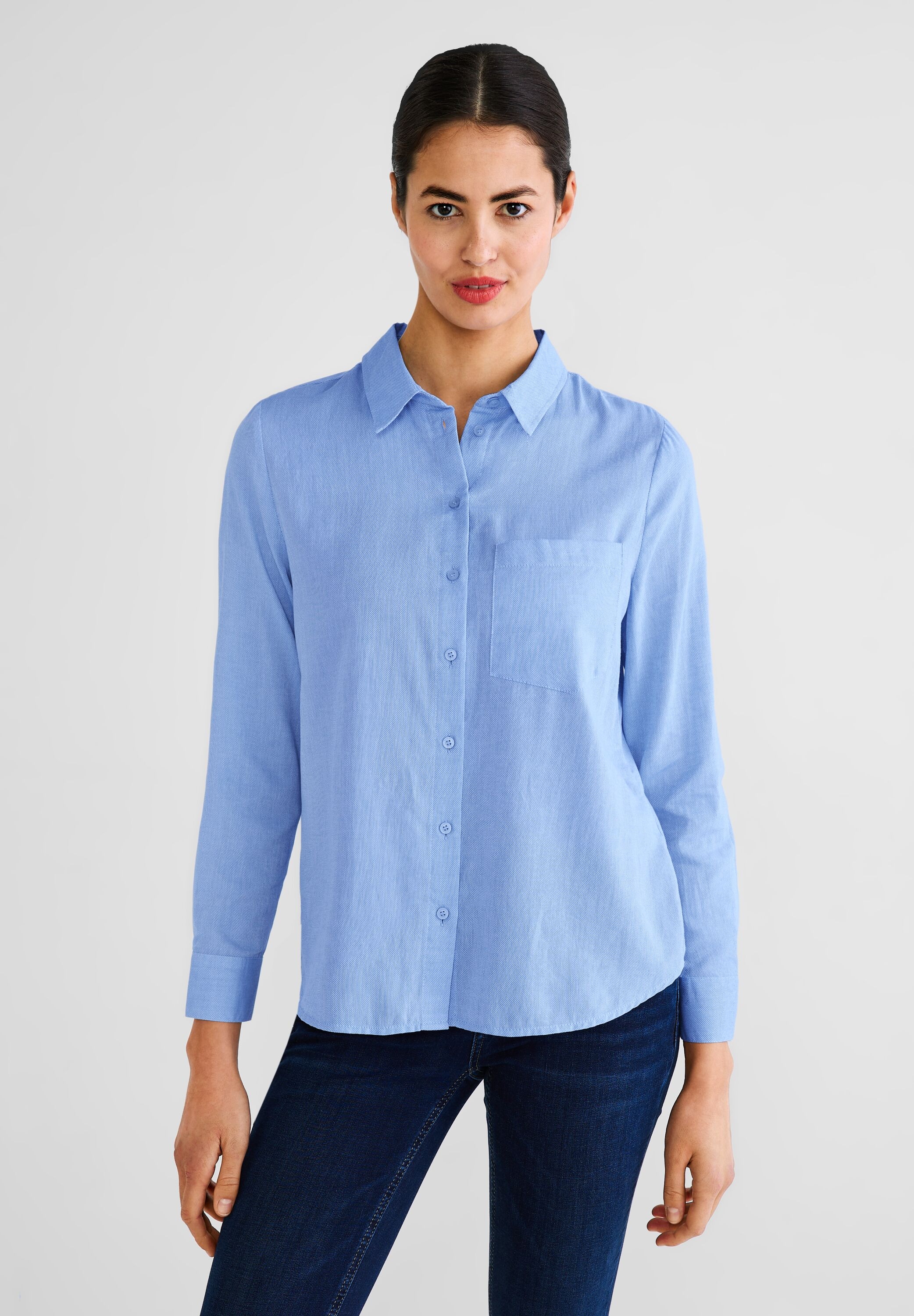 STREET ONE für | bestellen Unifarbe Hemdbluse, in BAUR
