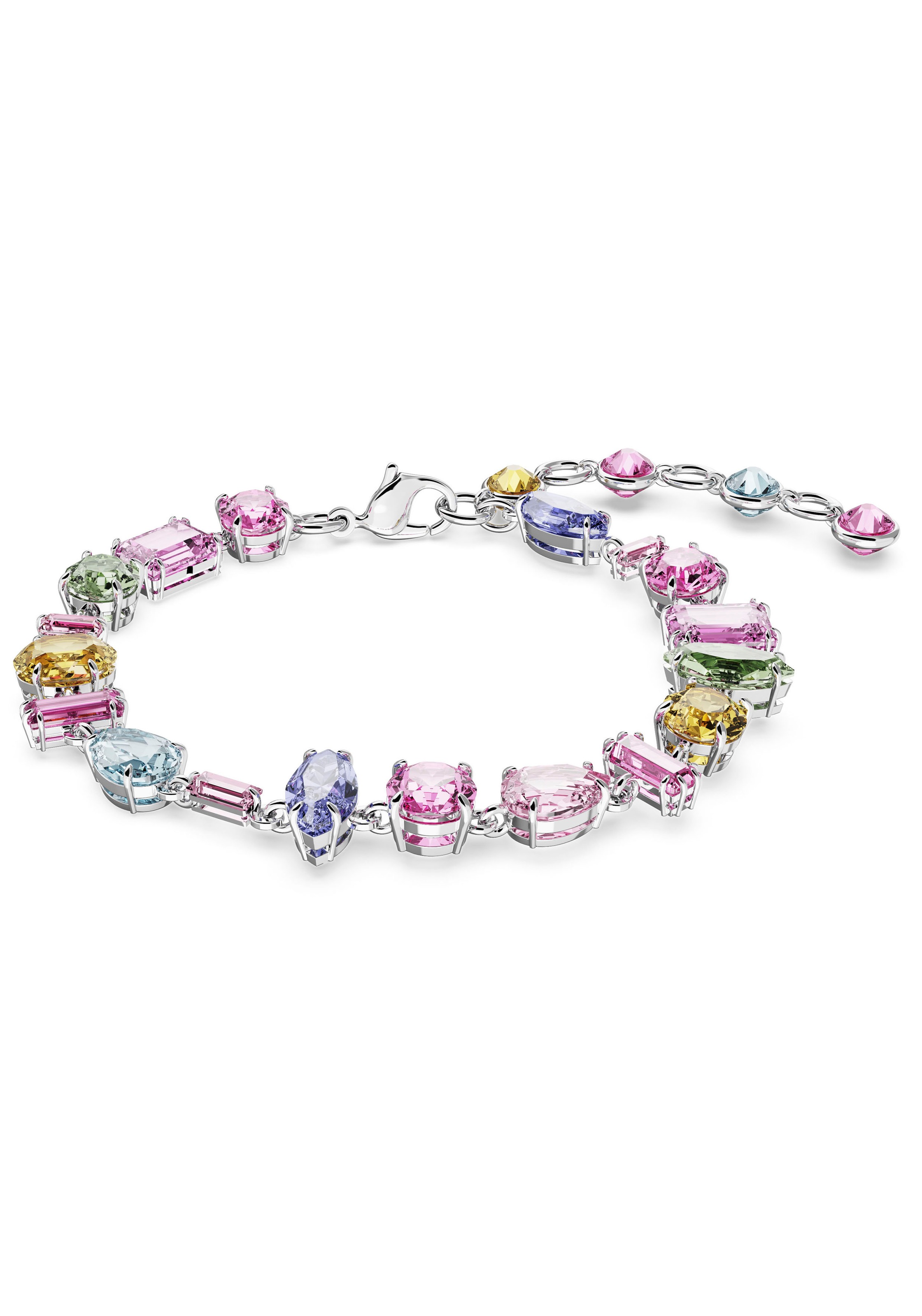 Armband SWAROVSKI "GEMA" Gr. M, bunt (metallfarben, rosa, orange, blau, grün, türkis, rosa, orange, blau, grün, türkis), Armbänder, Damen, M, Metall, Armband, mit Swarovski Kristall 2