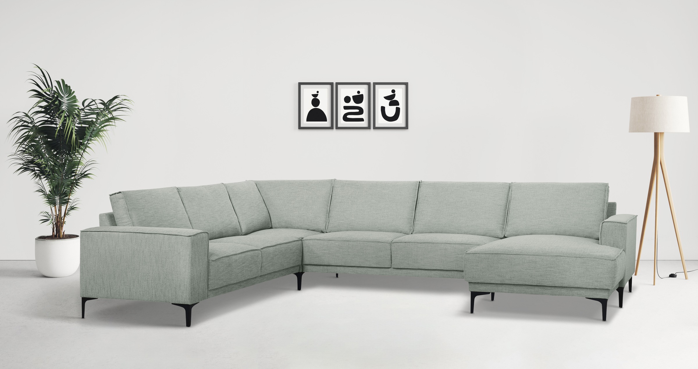 OTTO home Wohnlandschaft "XXL Sofa Oland, Struktur, Flachgewebe, Luxus-Micr günstig online kaufen