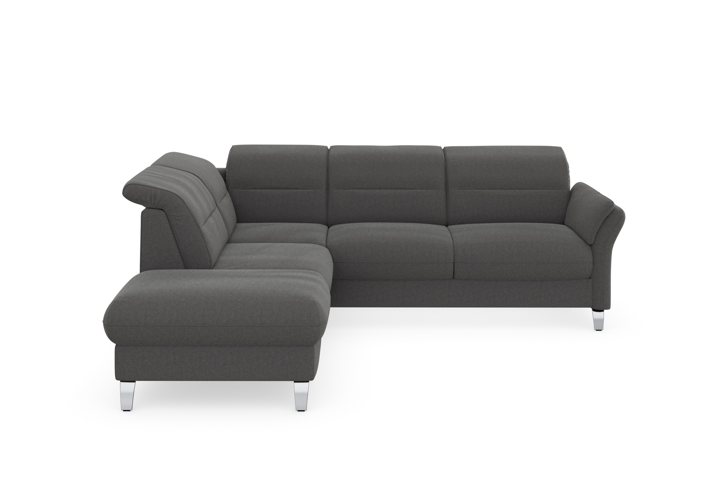 sit&more Ecksofa »Grenoble L-Form mit Federkern«, wahlweise mit Bettfunktion, Bettkasten, Arm- und Kopfteilverstellung