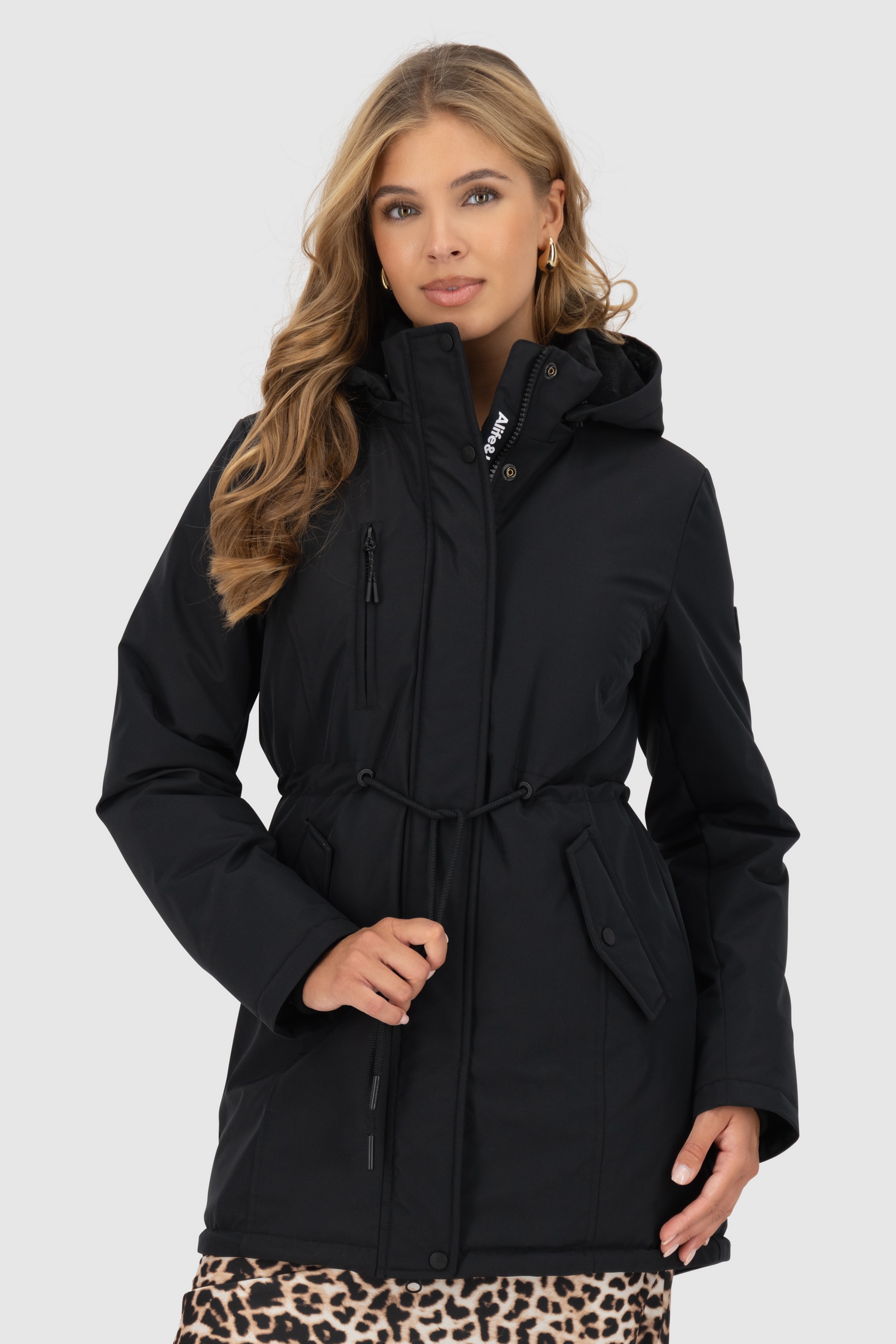 Alife & Kickin Winterjacke »Damen KierseyAK A«, Kurzer Mantel mit weichem Teddy-Innenfutter und abnehmbarer Kapuze