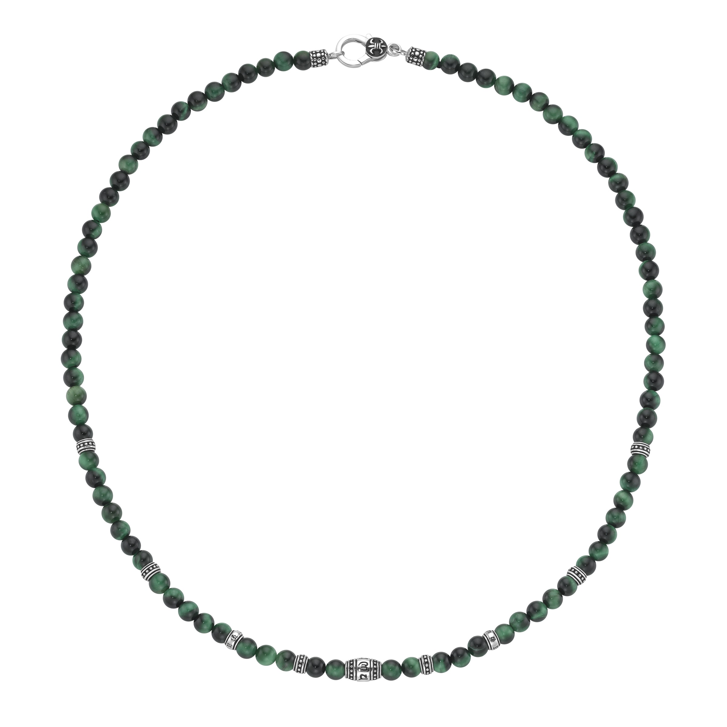 GIORGIO MARTELLO MILANO Collier »mit grünen Tigerauge-Kugeln, Silber 925«