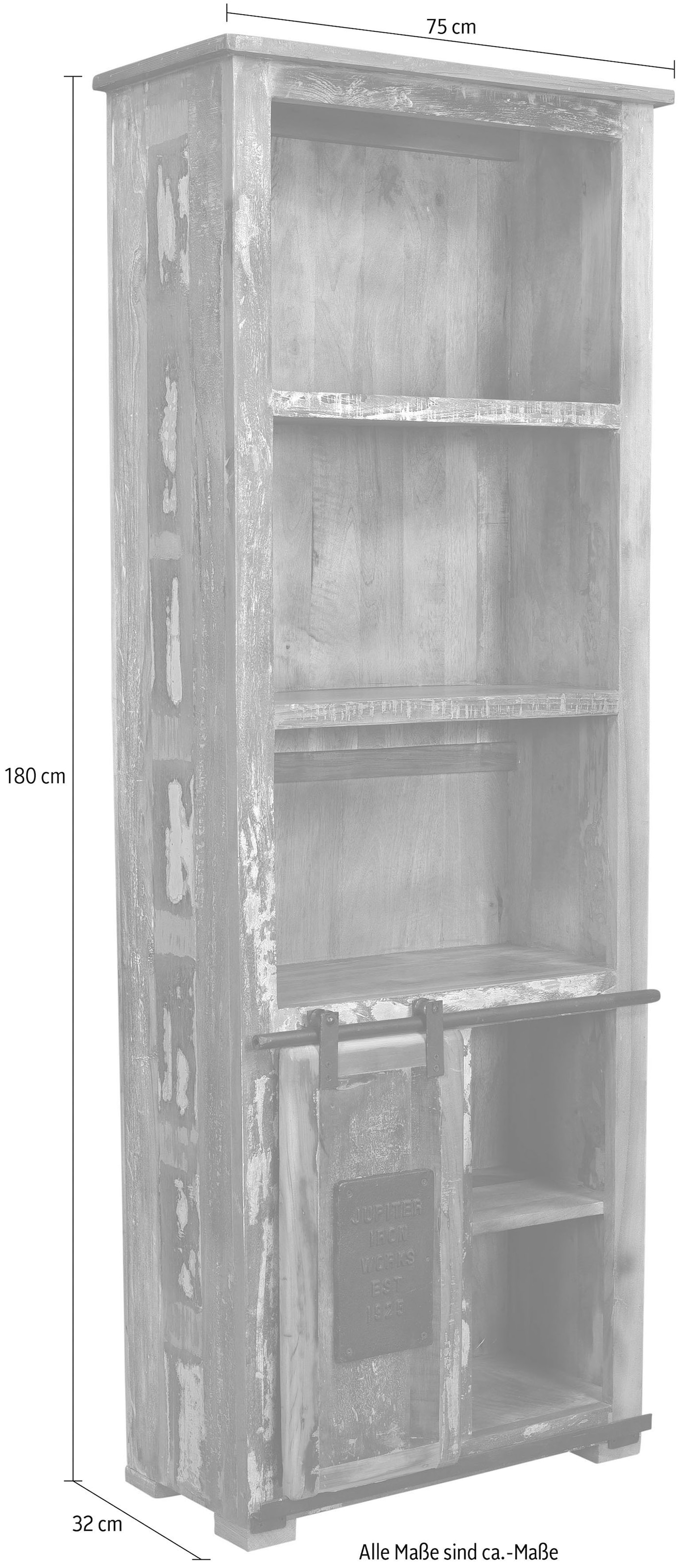 SIT Bücherregal »Jupiter«, aus recyceltem Altholz, Höhe 180 cm, Shabby Chic,  Vintage kaufen | BAUR