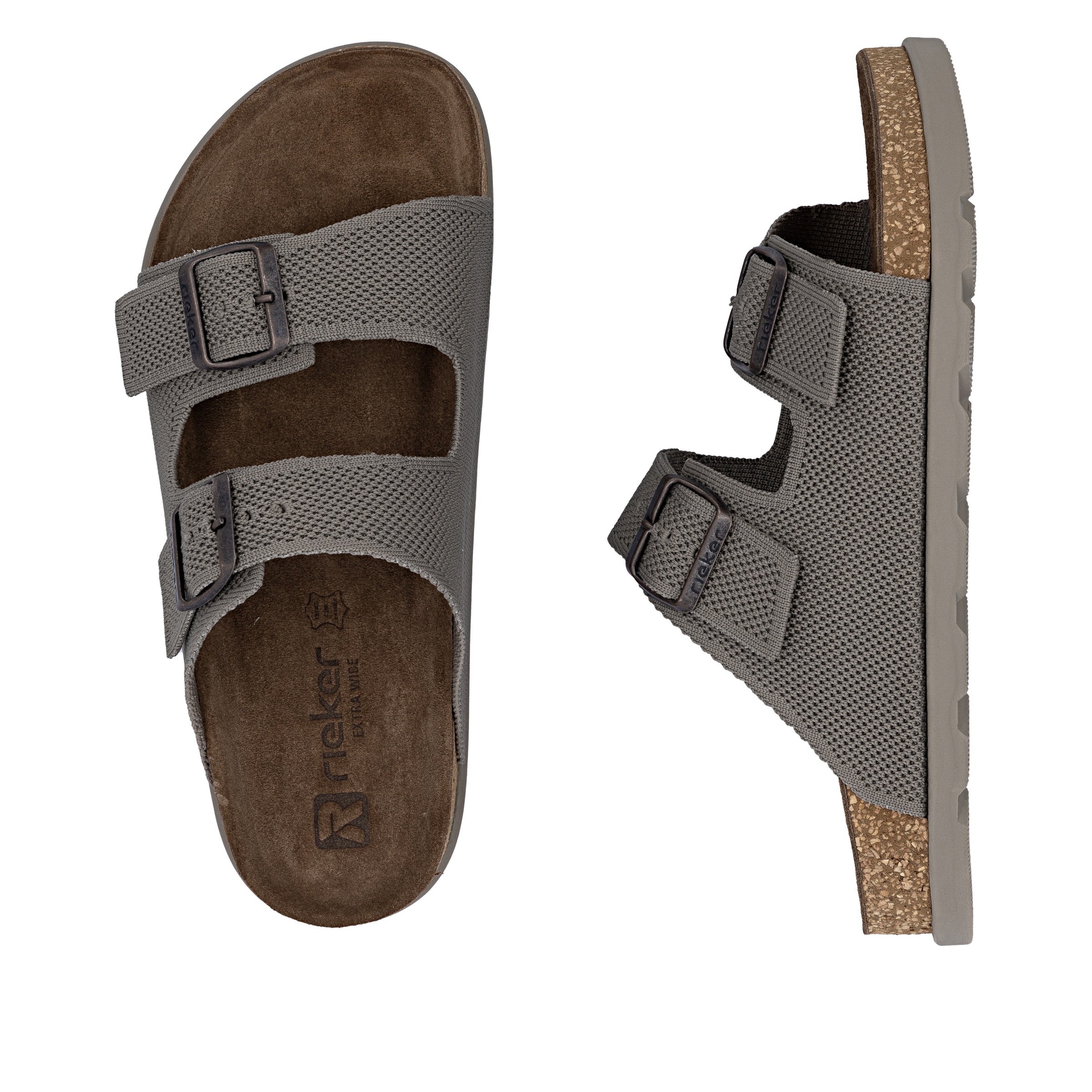 Rieker Pantolette  Sommerschuh, Strandschuh, Hausschuh, Urlaubsschuh mit zwei Schnallen