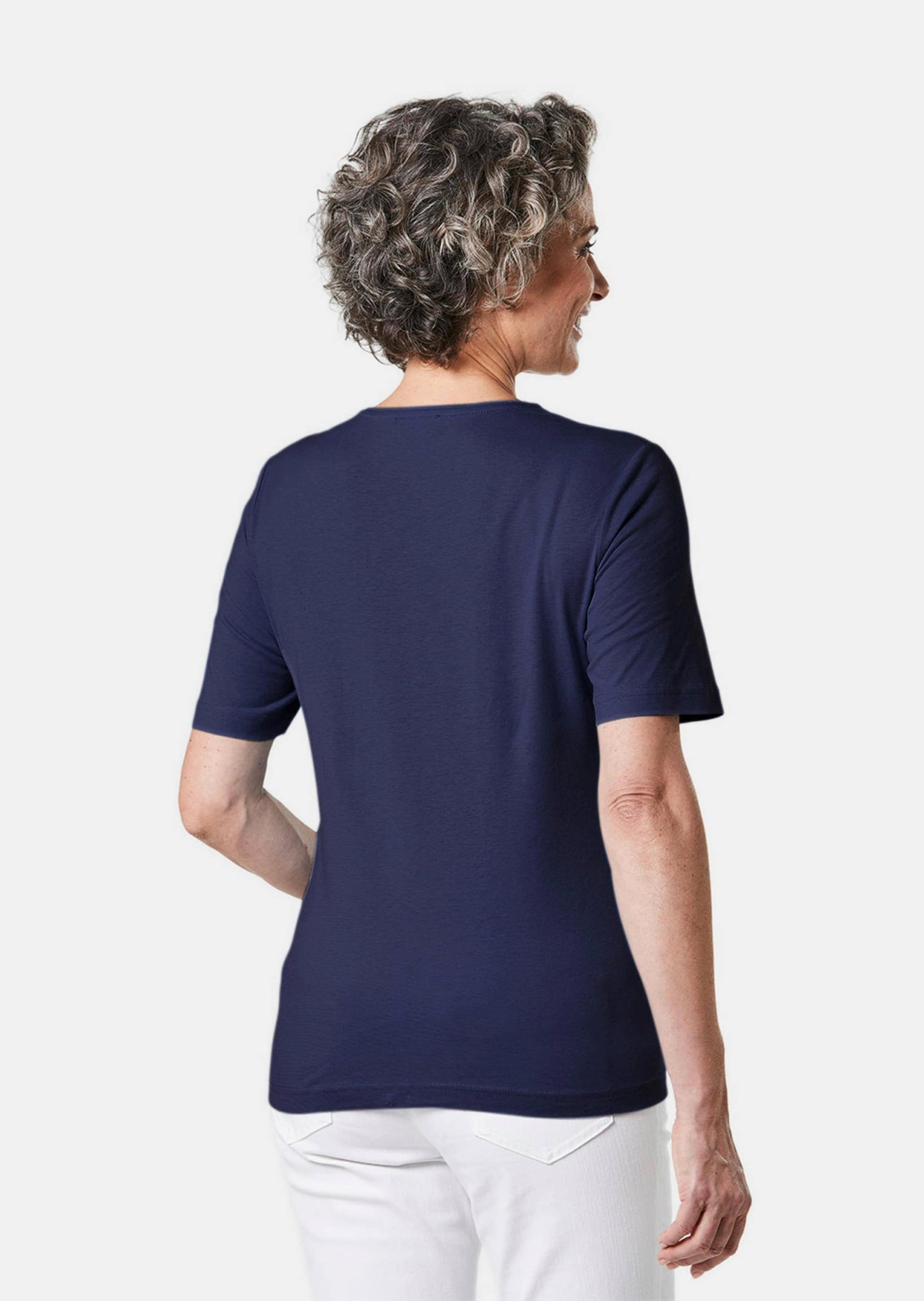 GOLDNER Langarm-Poloshirt »T-Shirt Basic T-Shirt aus reiner Baumwolle«