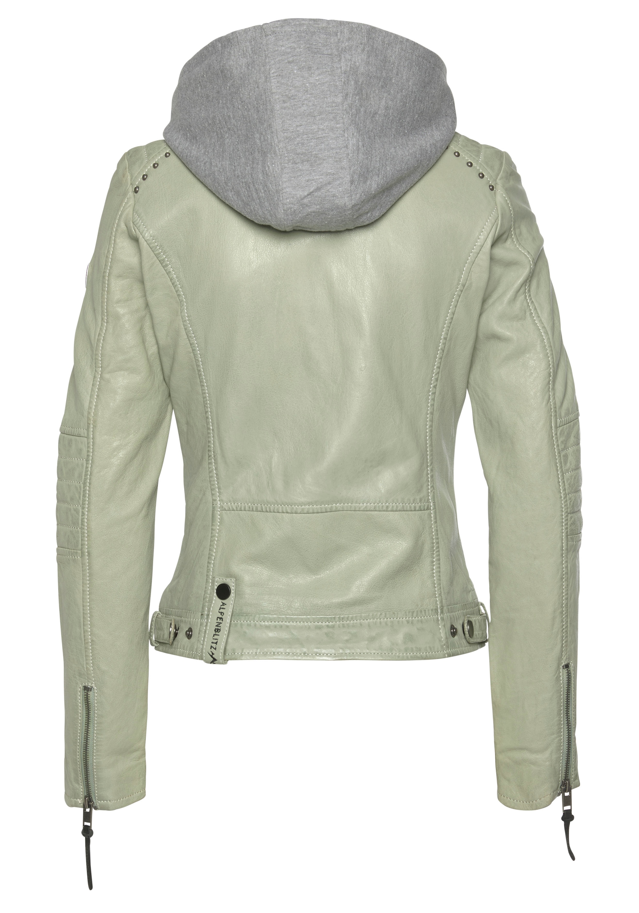 ALPENBLITZ Lederjacke »Lissabon«, mit Kapuze, für Sommer und Übergangszeit, aus Lammnappaleder, stylisch