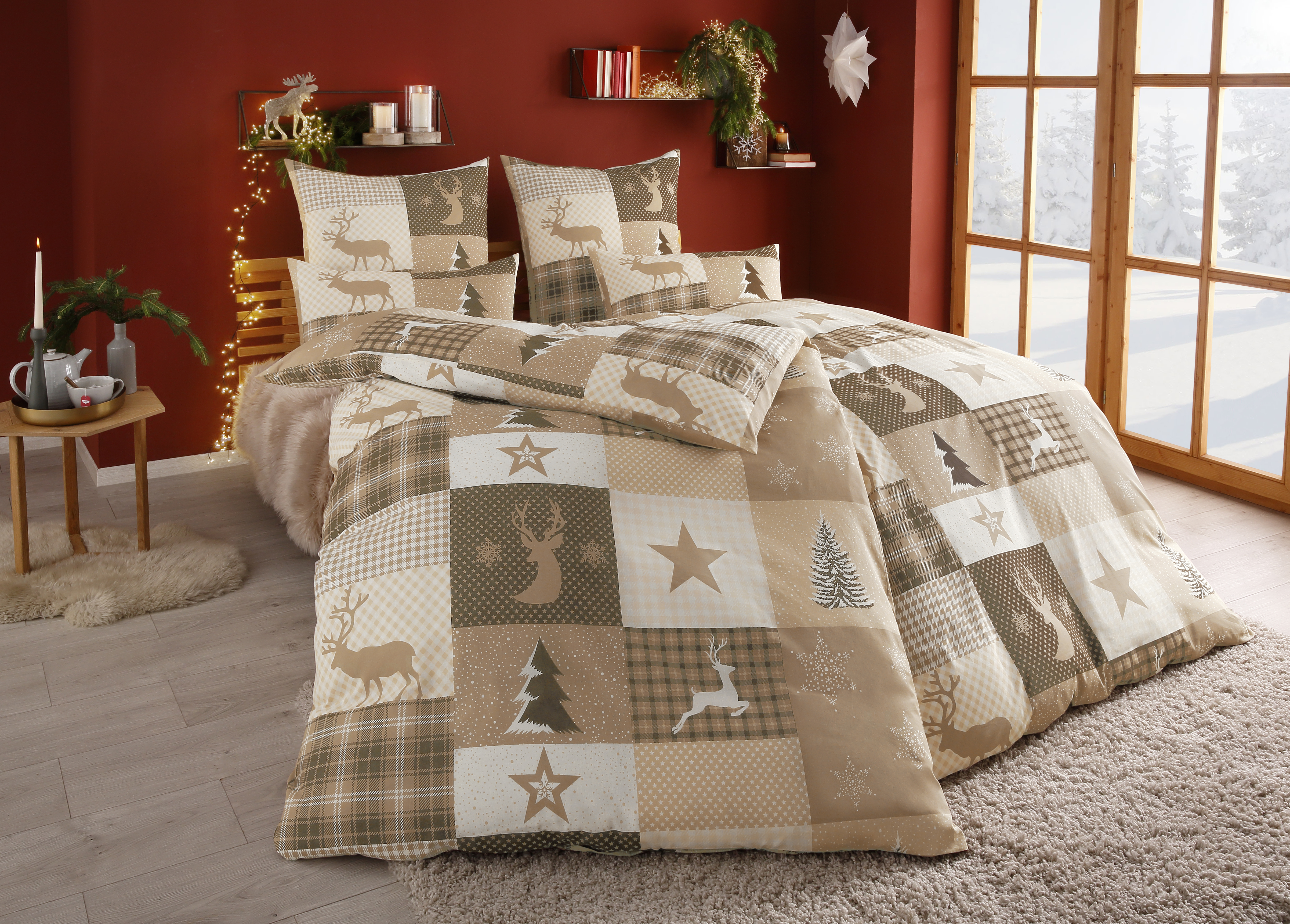 Bettwäsche »Nicholas in Gr. 135x200 oder 155x220 cm, ideal für Weihnachten«,...